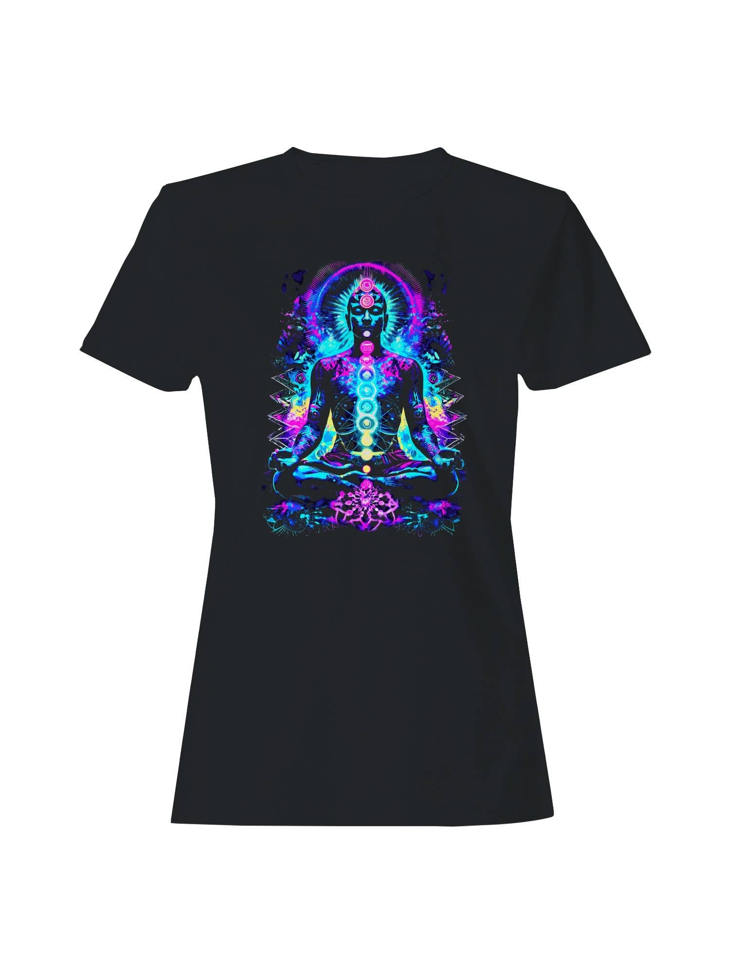 Chakra Meditation Neon Aura Art Women's T-Shirt Hoodie, Sweatshirt | PodTeesHub.com