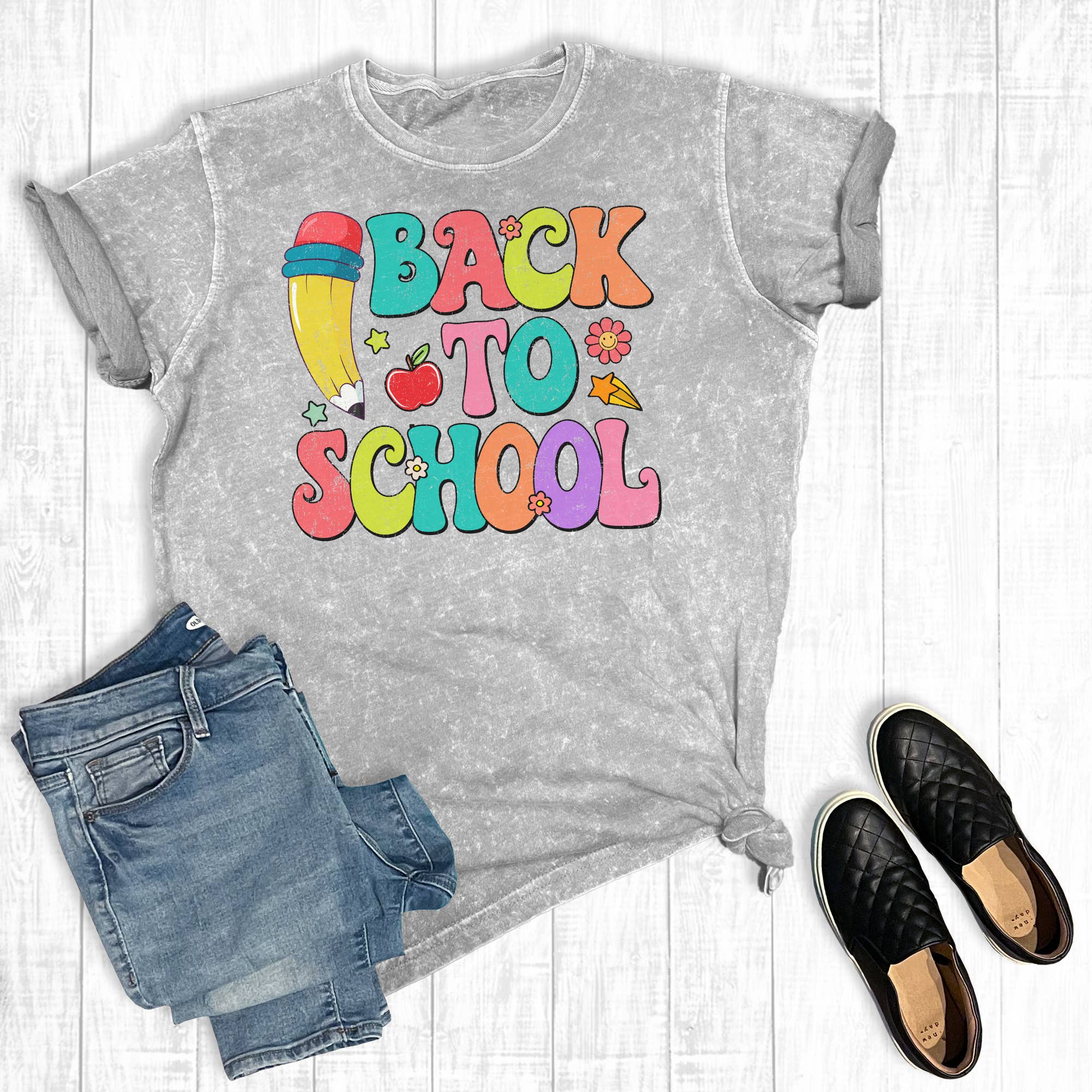 Groovy Back To School Teacher Mineral Wash Graphic Tee Hoodie, Sweatshirt | PodTeesHub.com
