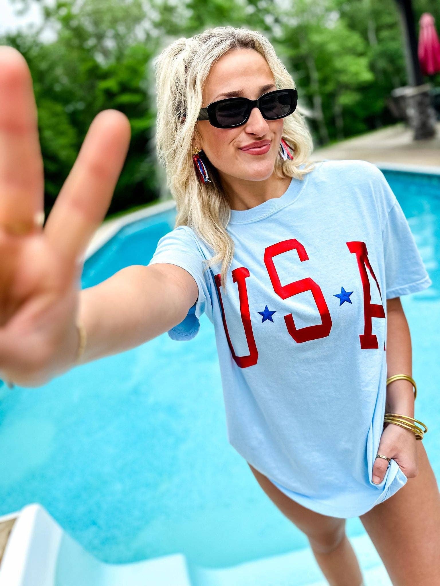 Metal Puff USA Star's Varsity Curved Tee Hoodie, Sweatshirt | PodTeesHub.com