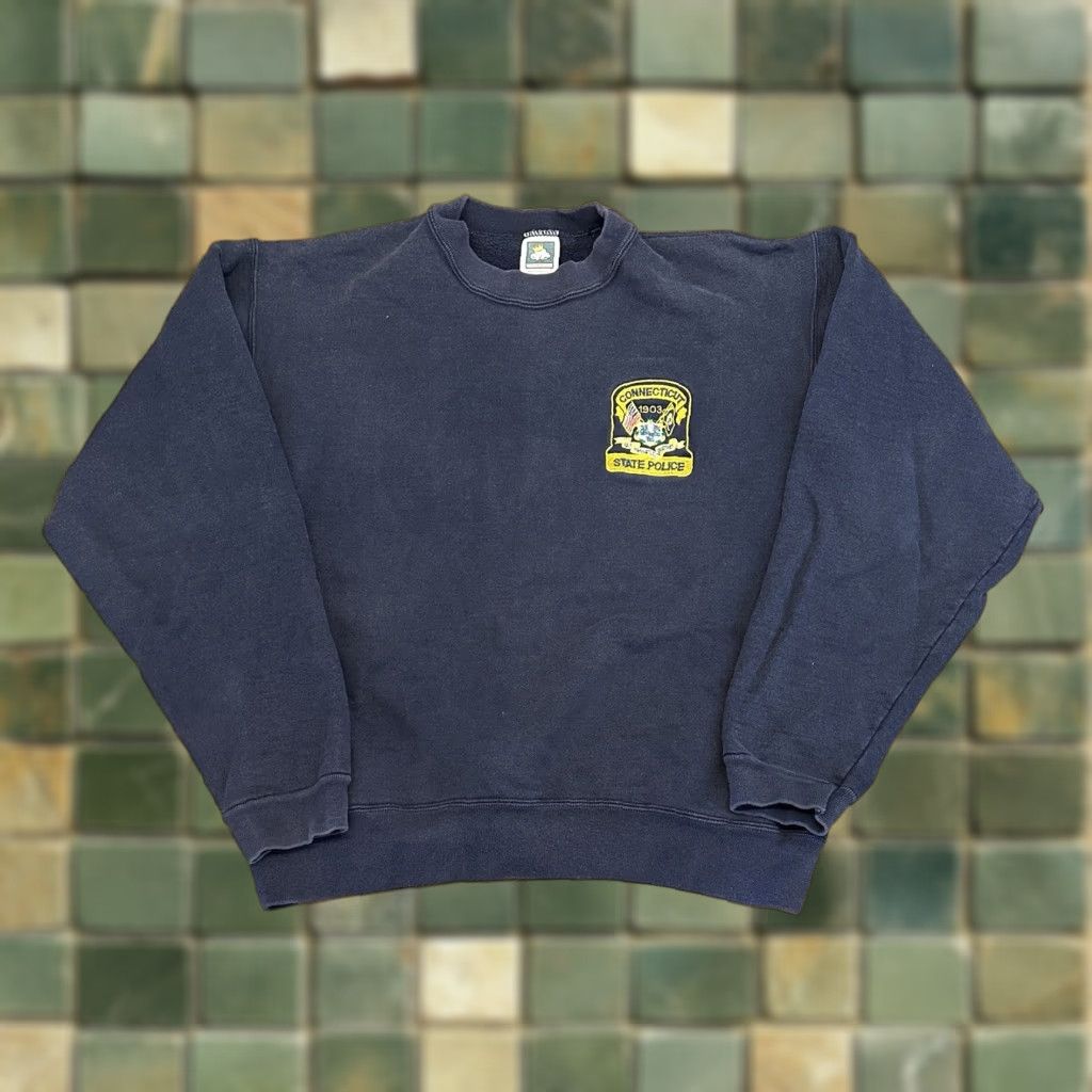 Vintage Connecticut State Police Medium 90s Y2k Blue Cott T-Shirts, Hoodie, Sweatshirt