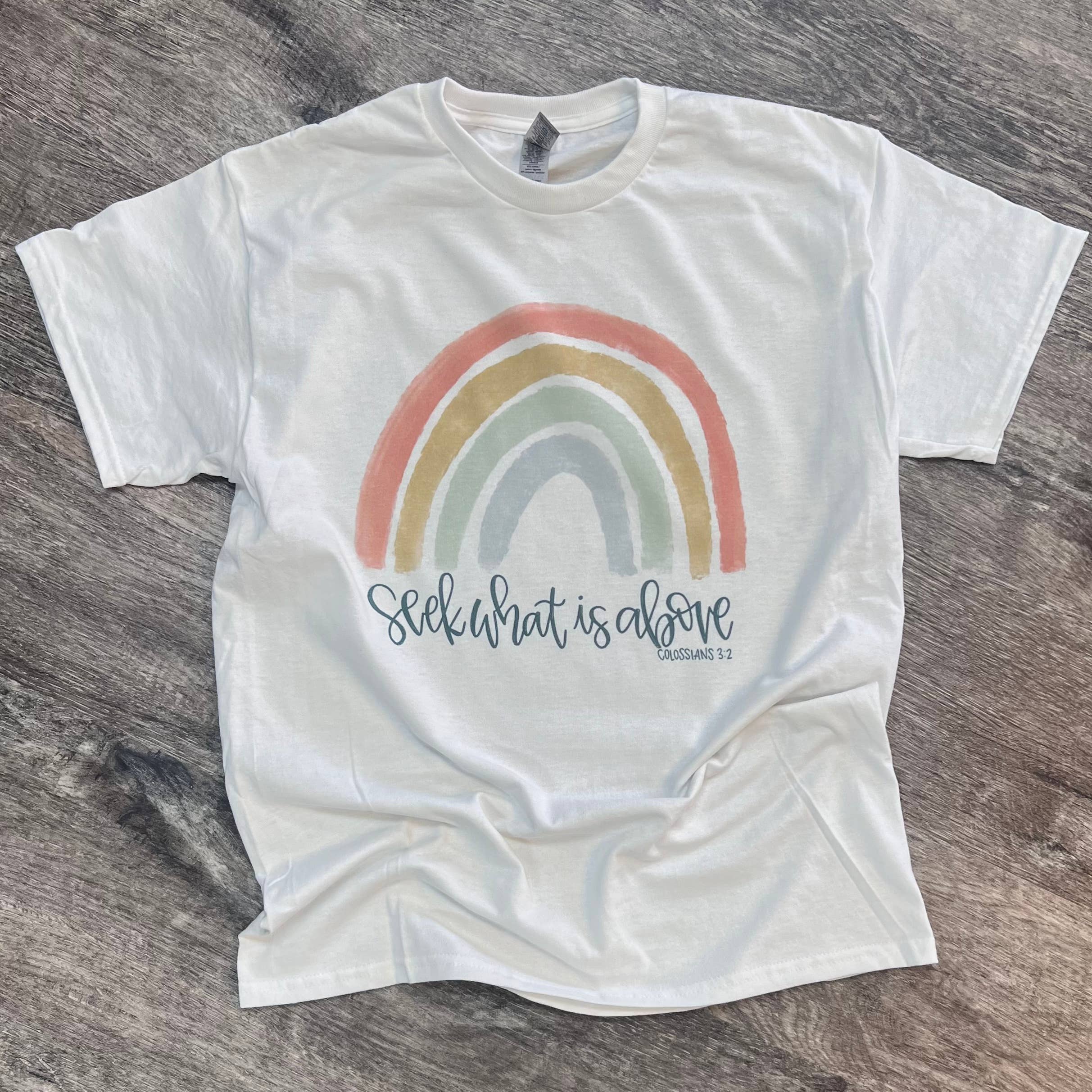 Seek What Is Above On White Tee Hoodie, Sweatshirt | PodTeesHub.com