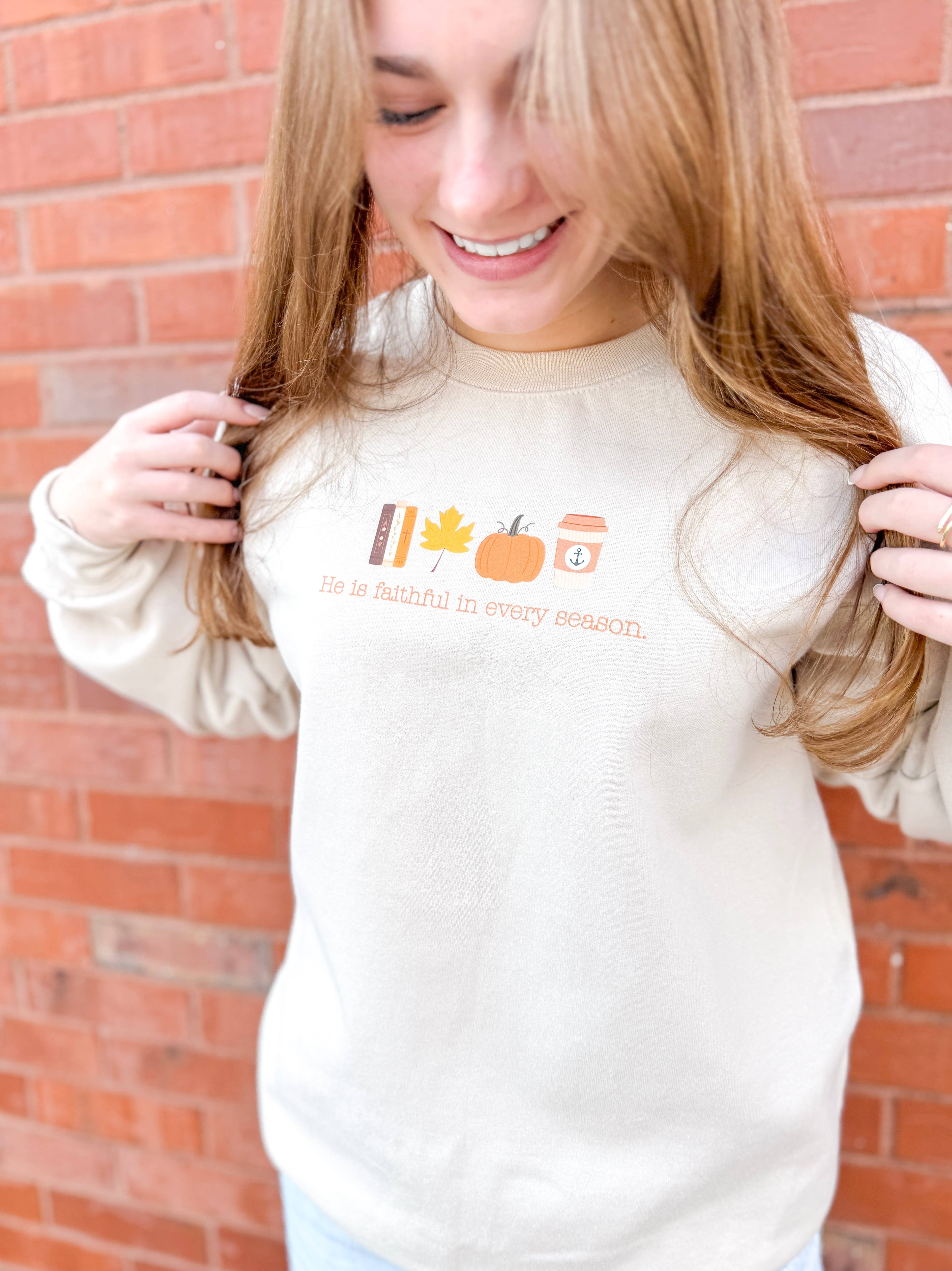 He Is Faithful in Every Season Fall Christian Sweatshirt T-Shirts, Hoodie | PodTeesHub.com