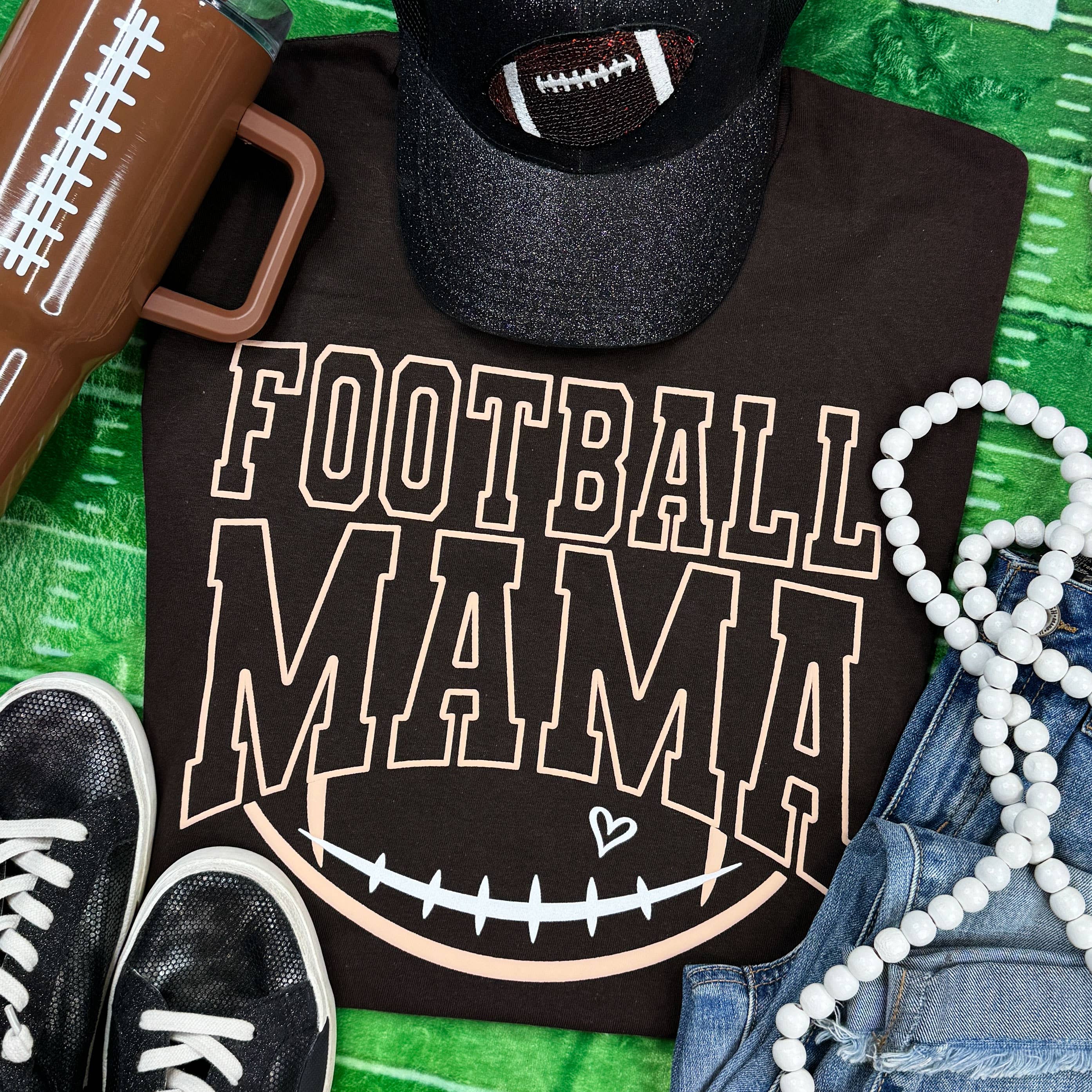 Football Mama Tan Puff Everyday Tee Hoodie, Sweatshirt | PodTeesHub.com