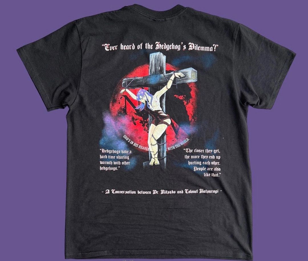 Japanese Brand Rare Neon Genesis Evangelion Misato Criss Cross T-Shirts, Hoodie, Sweatshirt | PodTeesHub.com