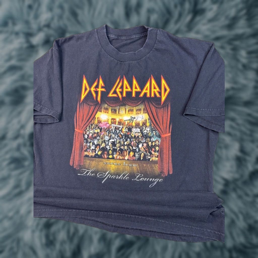 Vintage Def Leppard Shirt The Sparkle Lounge Y2k Concert Tour Tee Men Sz M Black Cotton Grap Hoodie, Sweatshirt