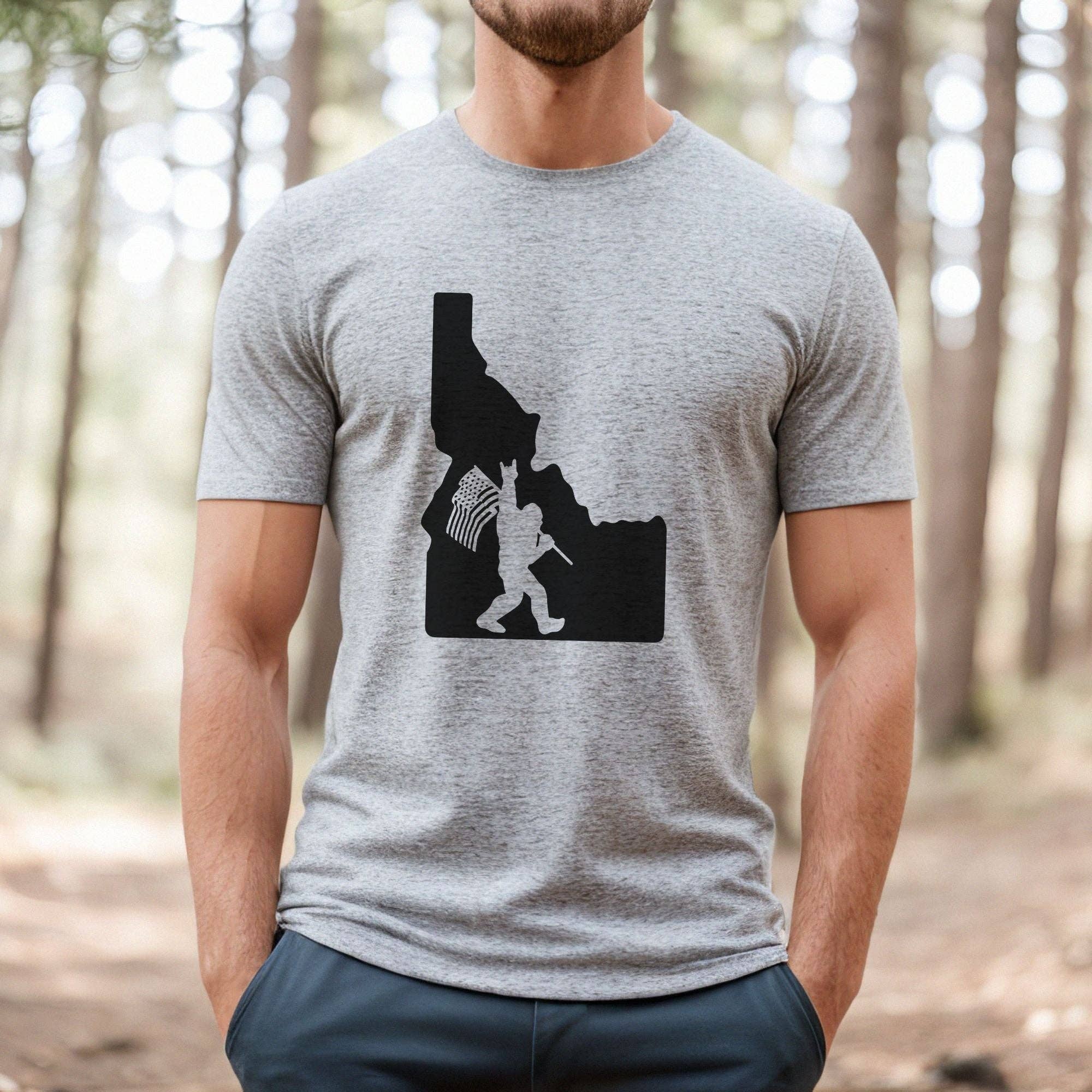 Idaho Patroitic Bigfoot Shirt *Unisex Fit*156 Hoodie, Sweatshirt | PodTeesHub.com