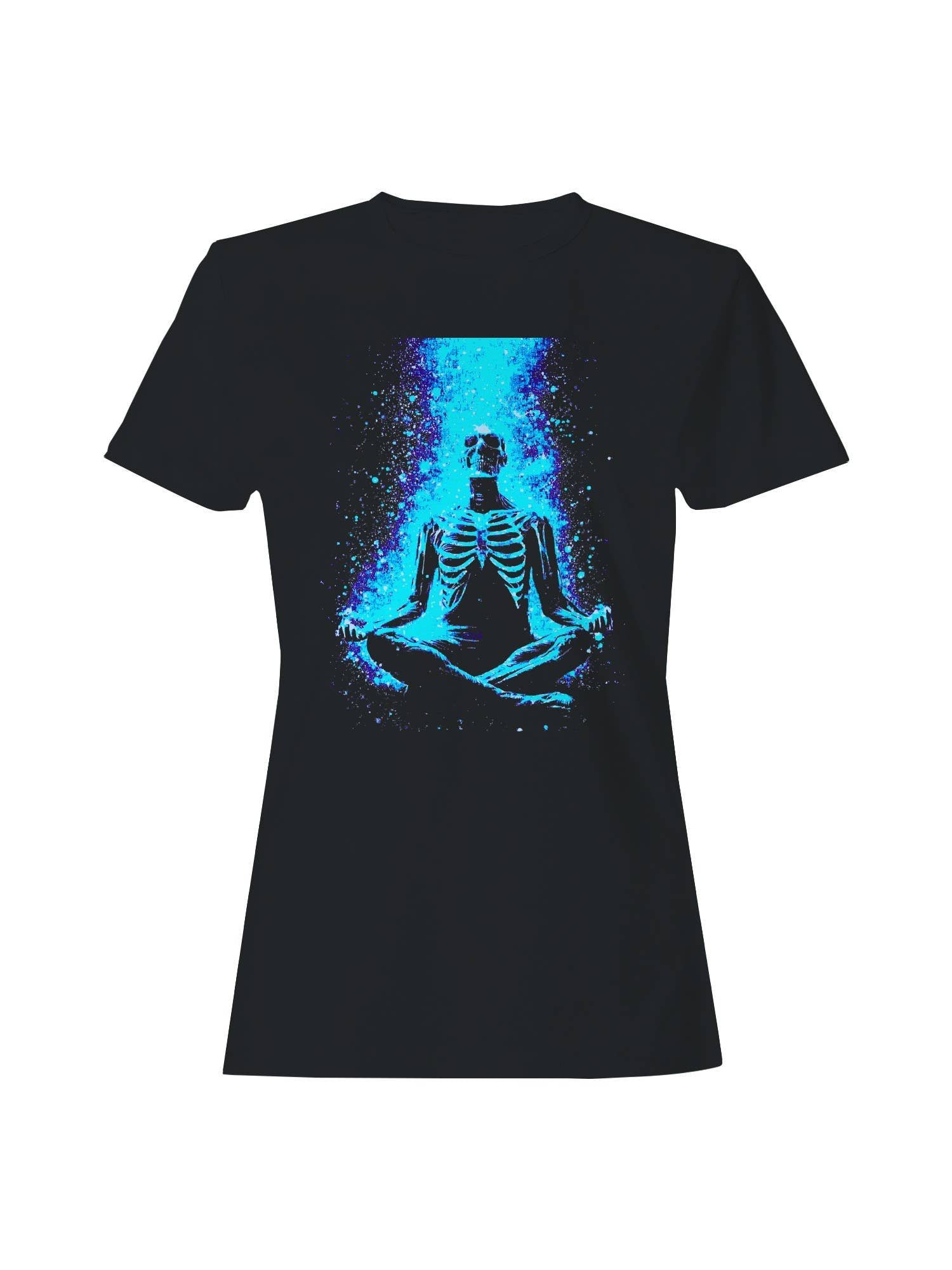 Cosmic Skeleton Meditation Art Women's T-Shirt Hoodie, Sweatshirt | PodTeesHub.com
