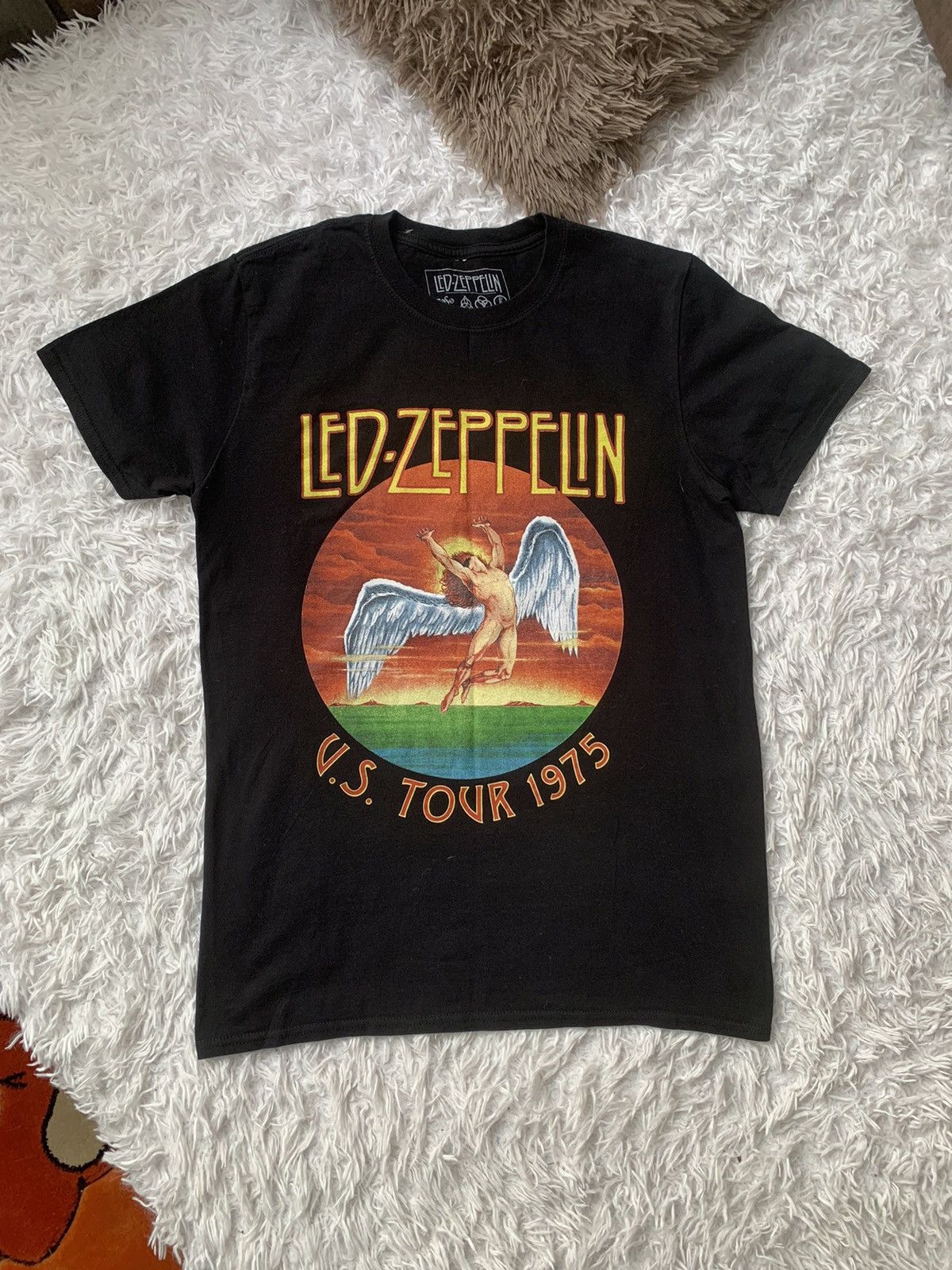 Band Tees Iconic Led Zeppelin Xangel Rock Shirt U S Tour 1975 Hoodie, Sweatshirt | PodTeesHub.com