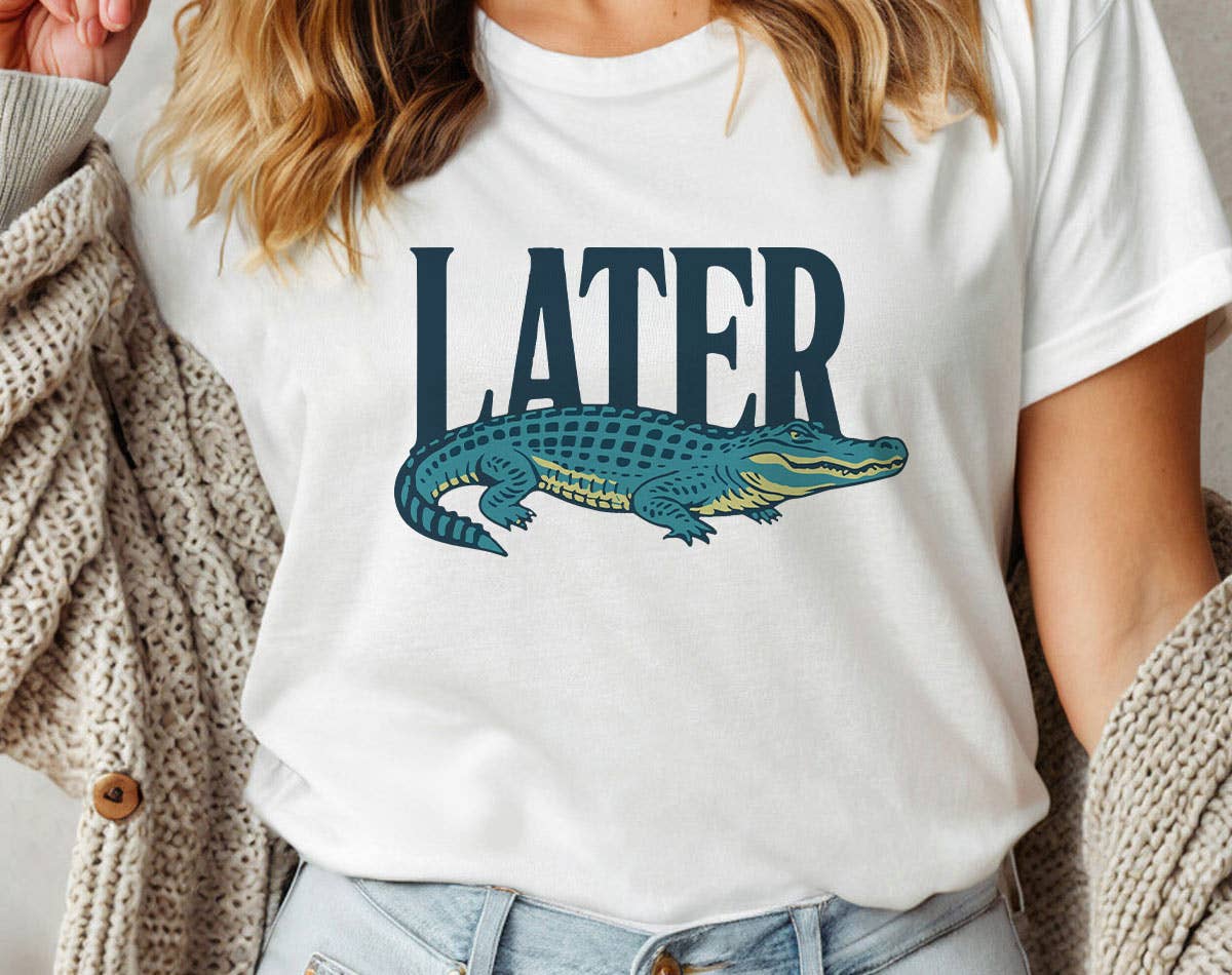 Later Alligator- Cute Funny Animal Parody Graphic T-Shirt Hoodie, Sweatshirt | PodTeesHub.com