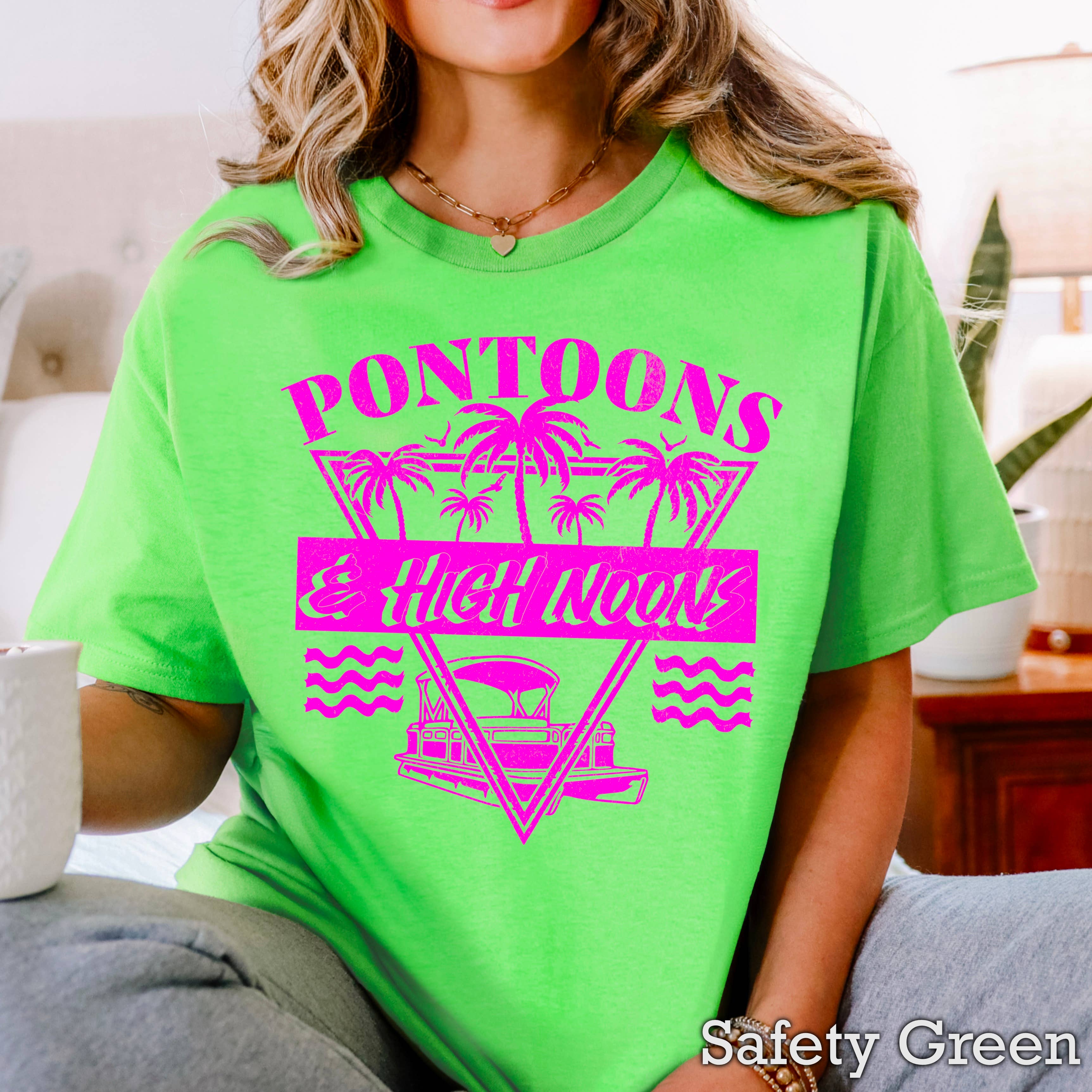 Pontoons & High Noons Lake Women’S Graphic Shirt | Gildan Hoodie, Sweatshirt | PodTeesHub.com