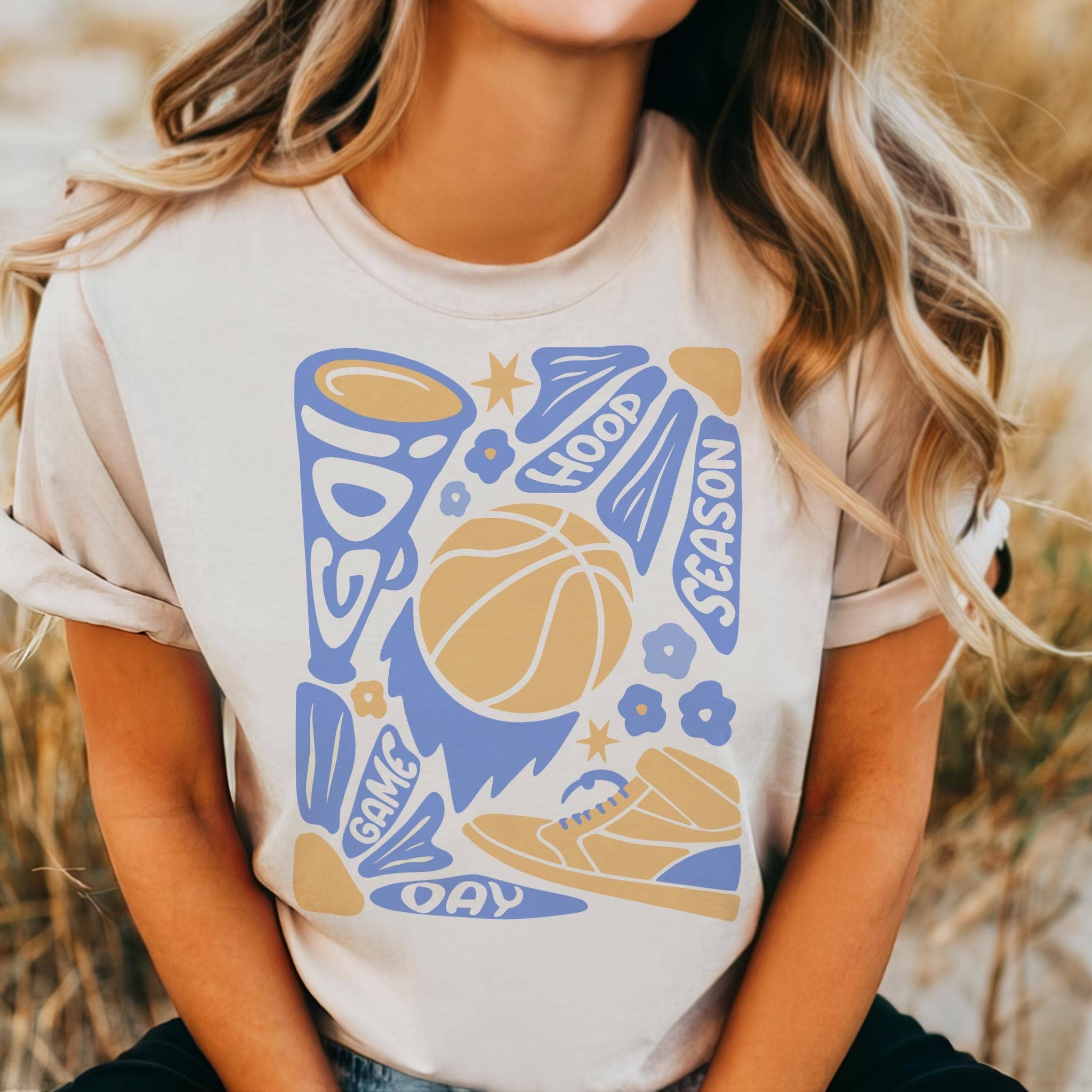 Retro Basketball Game Day Hoop Season Graphic Tee Hoodie, Sweatshirt | PodTeesHub.com