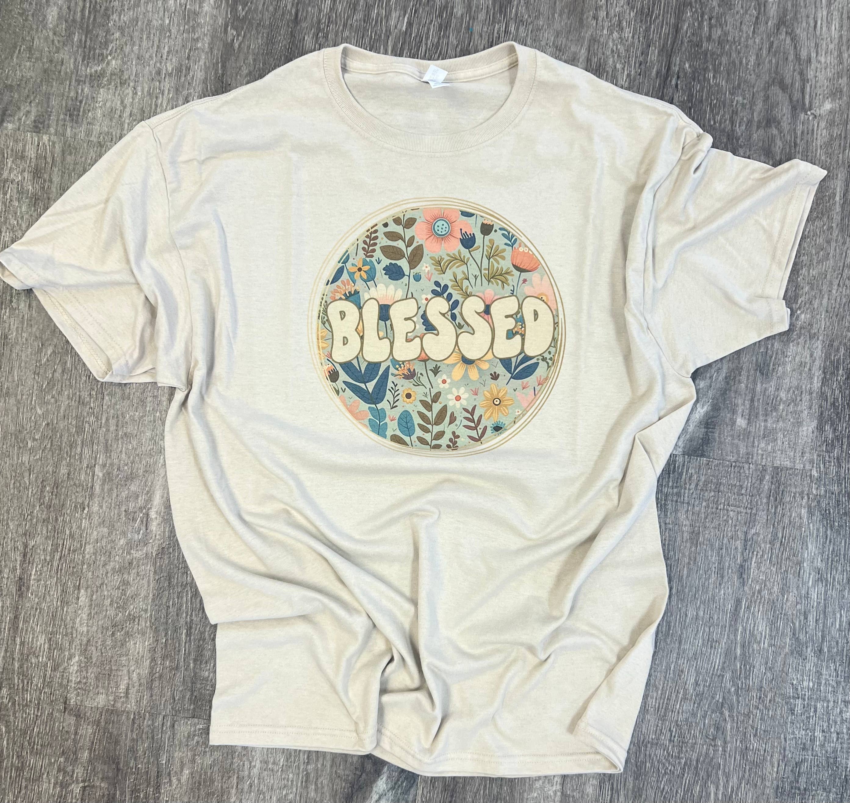 Blessed Sublimated Graphic On Sand Tee Hoodie, Sweatshirt | PodTeesHub.com