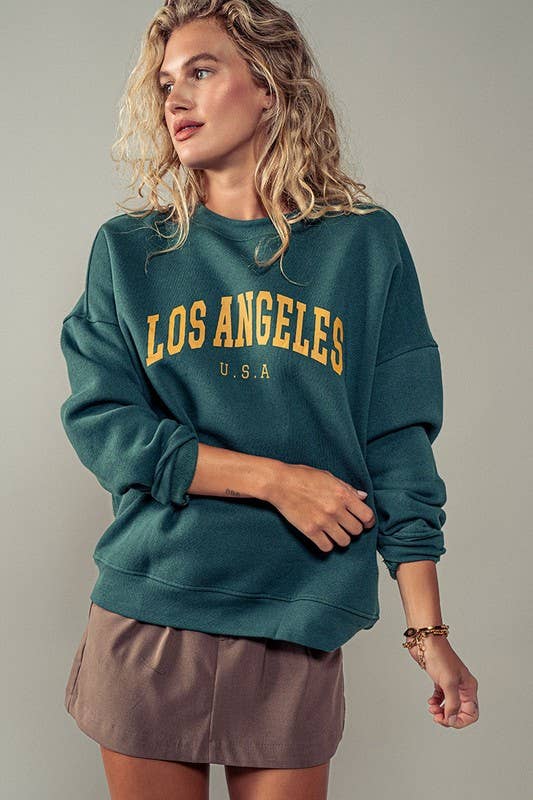 Los Angeles Graphic Crew Neck Sweatshirt T-Shirts, Hoodie | PodTeesHub.com