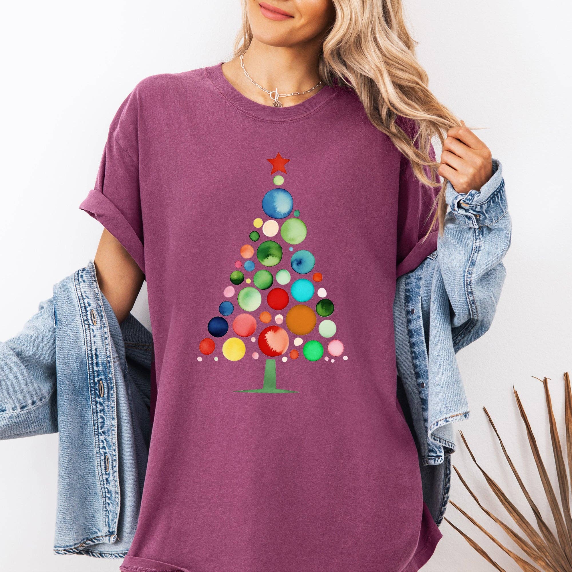 Watercolor Decorations Christmas Tree, Retro, Vintage Tshirt Hoodie, Sweatshirt | PodTeesHub.com