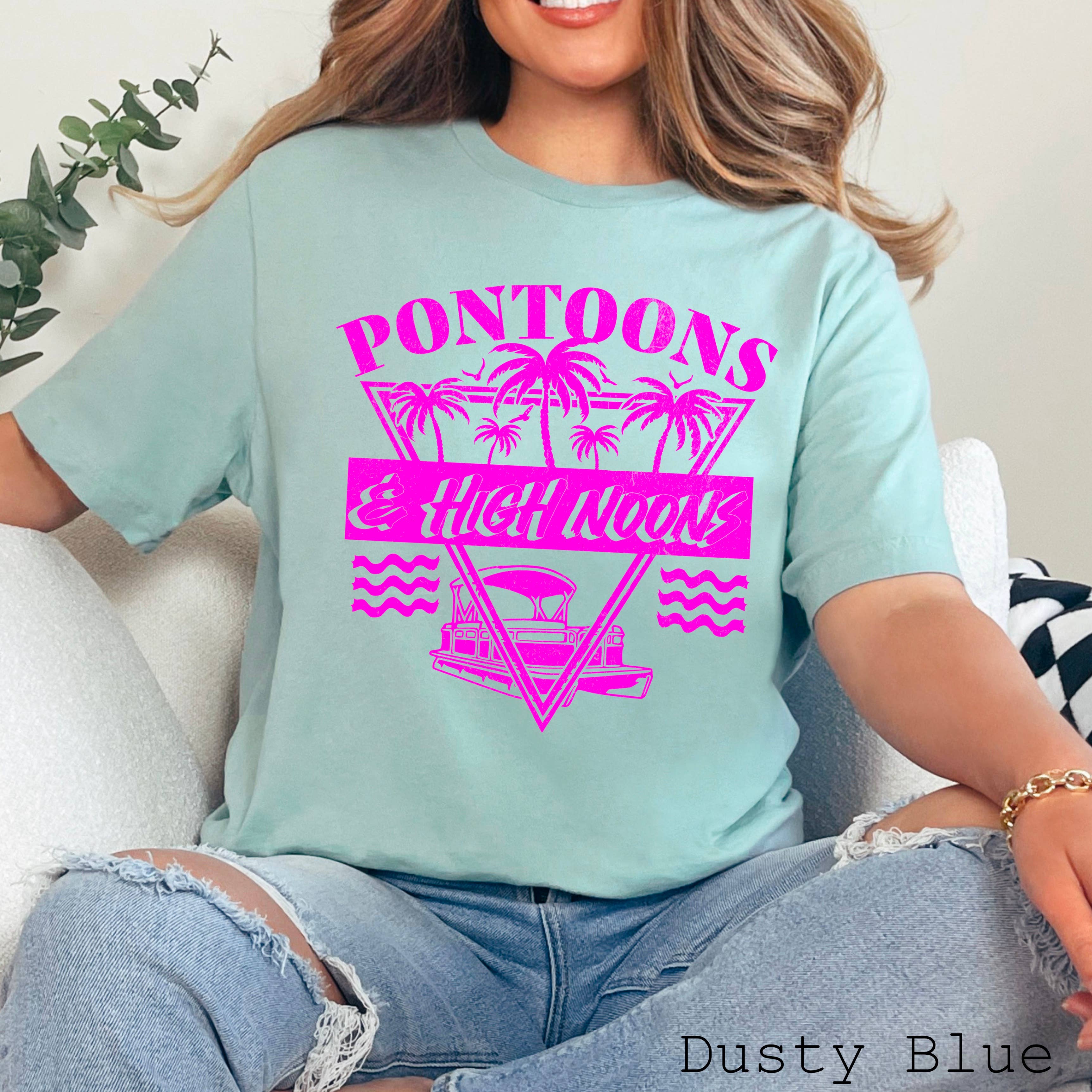 Pontoons & High Noons Women’S Graphic Tee  | Bella Canvas Hoodie, Sweatshirt | PodTeesHub.com