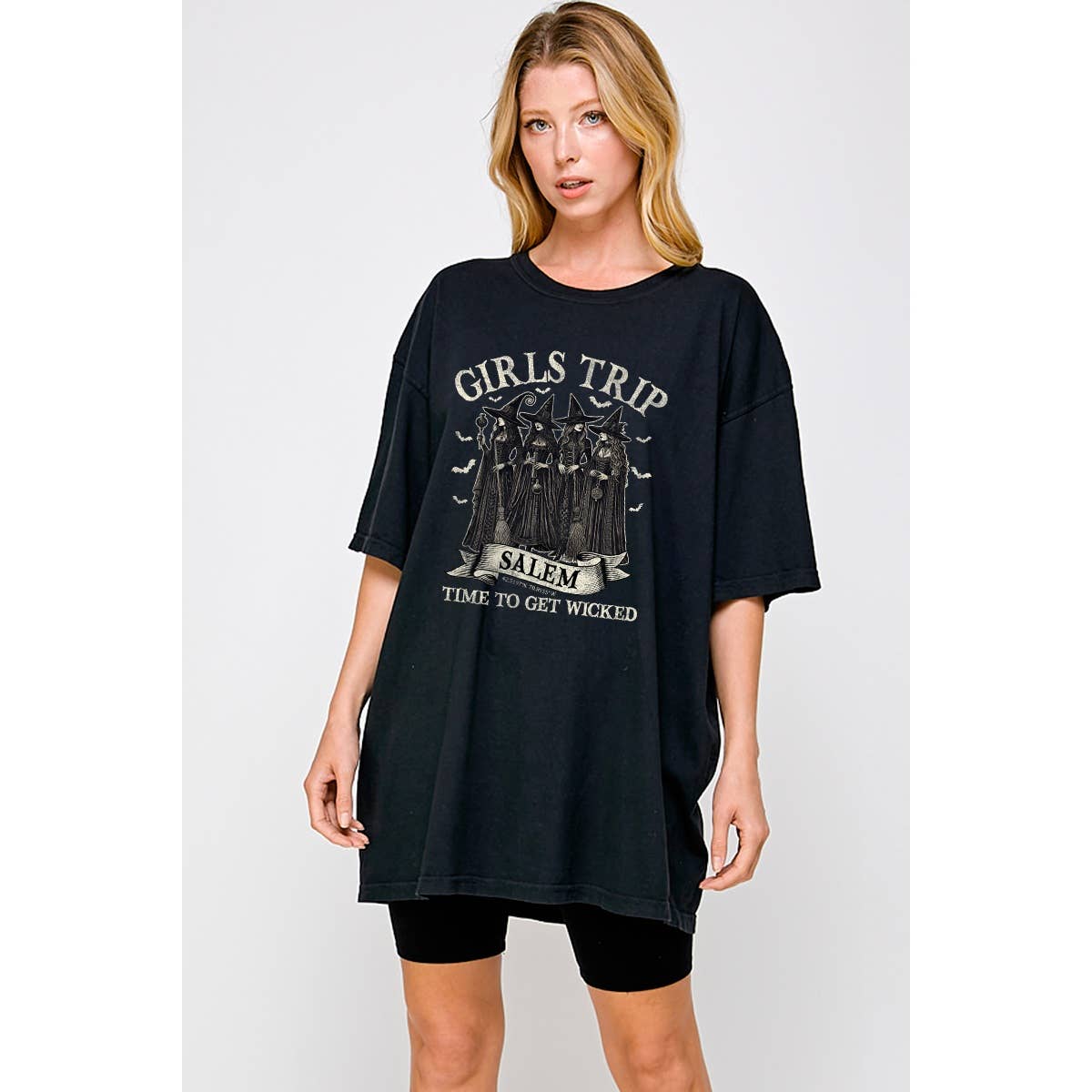 Girls Trip Salem Haloween Vintage Graphic Oversized Tee Hoodie, Sweatshirt | PodTeesHub.com