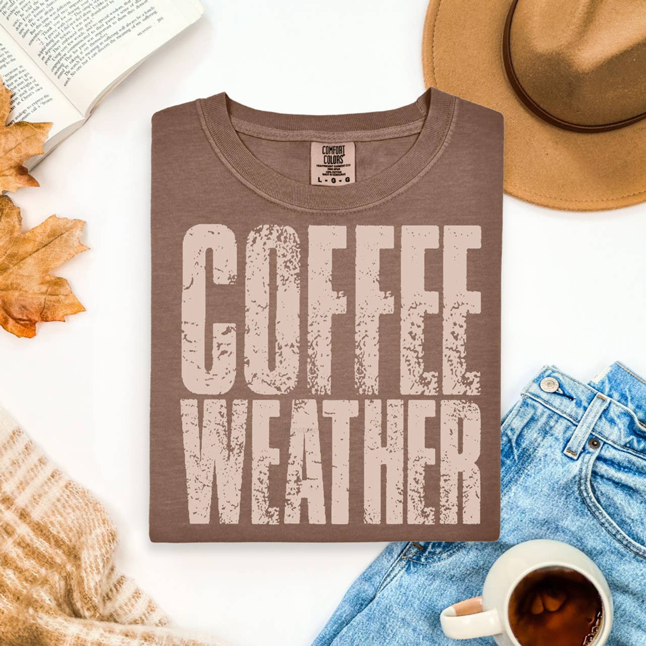 Coffee Weather Tee Hoodie, Sweatshirt | PodTeesHub.com