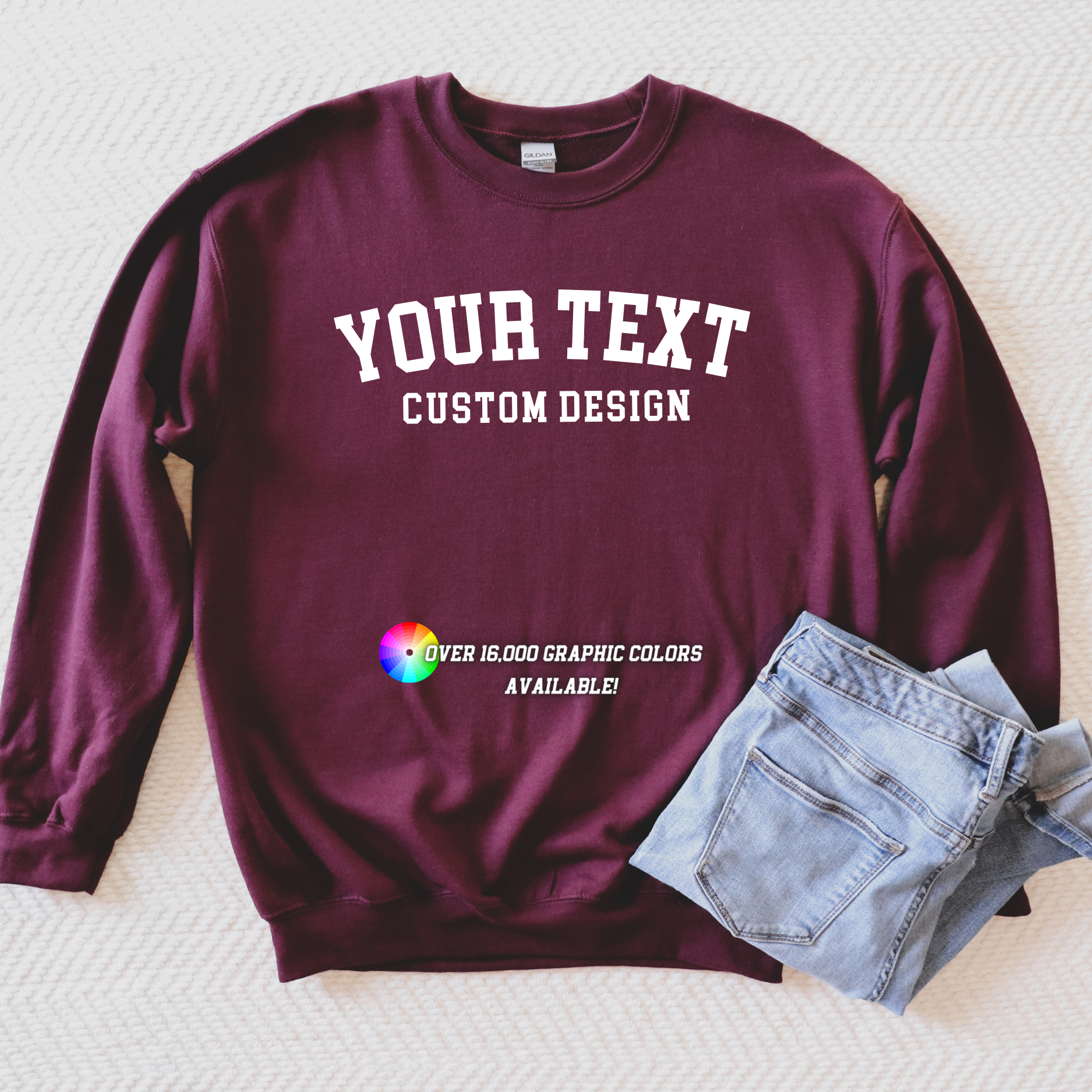 Custom Branded Youth Sweatshirt Any Design or Text Graphic T-Shirts, Hoodie | PodTeesHub.com