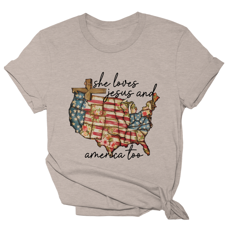 Loves Jesus and America Too Tee - 3319 Hoodie, Sweatshirt | PodTeesHub.com