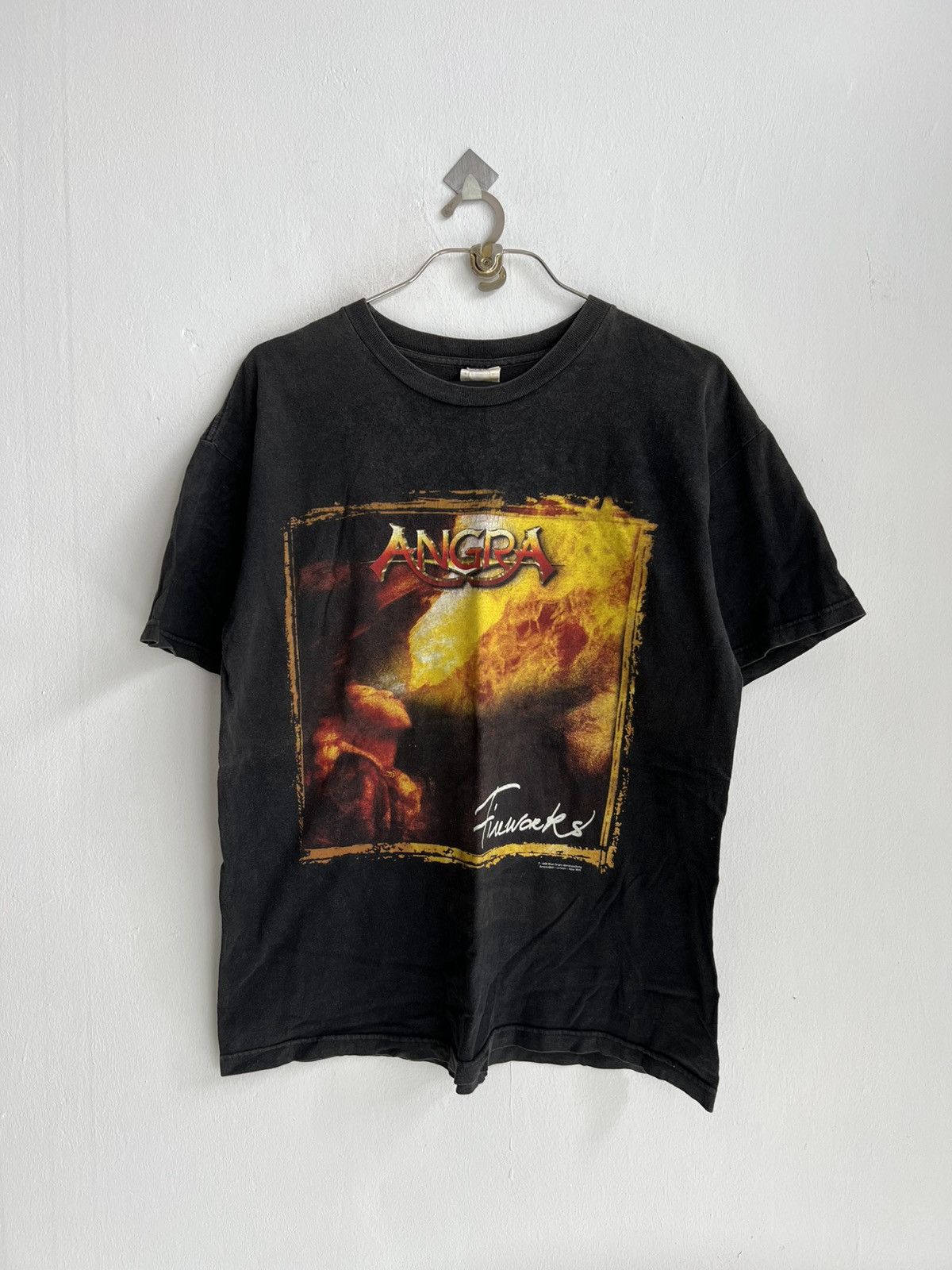 Vintage 1997 Angra Firework Blue Grape Merch Heavy Metal Tee Hoodie, Sweatshirt | PodTeesHub.com