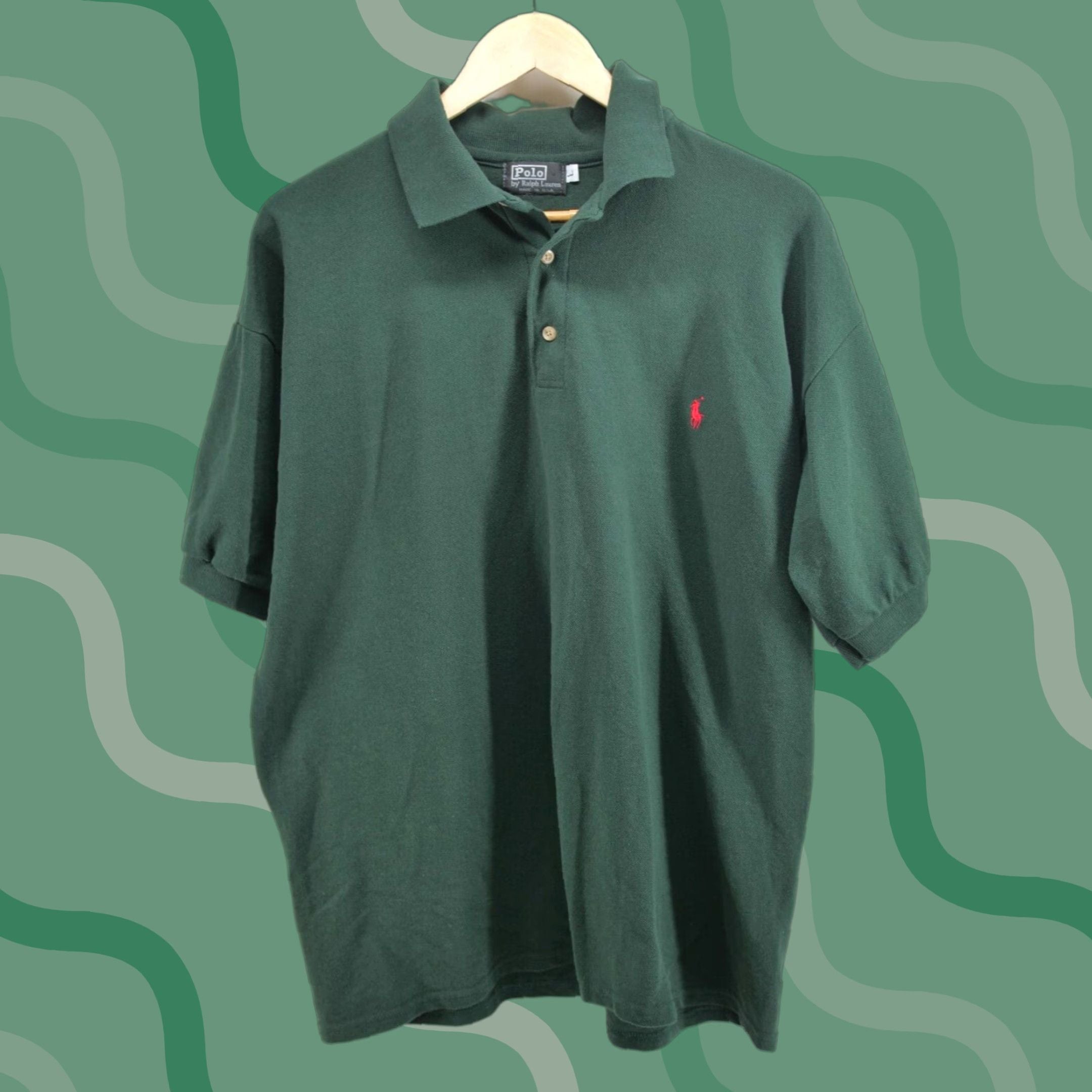 Polo Ralph Lauren Vintage Polo Ralph Lauren Polo Shirt Mens L Green Black Label Usa Golf Short Sleev Hoodie, Sweatshirt