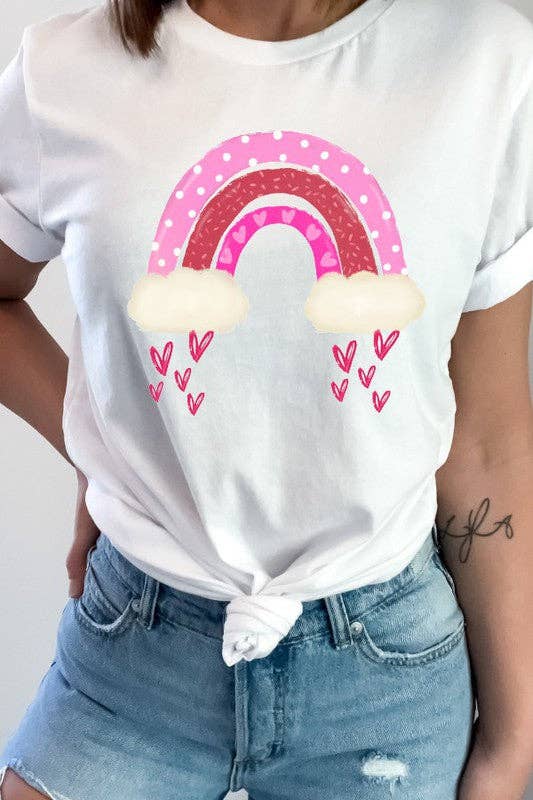 Rainbow Heart Rain Valentine Tee Hoodie, Sweatshirt | PodTeesHub.com
