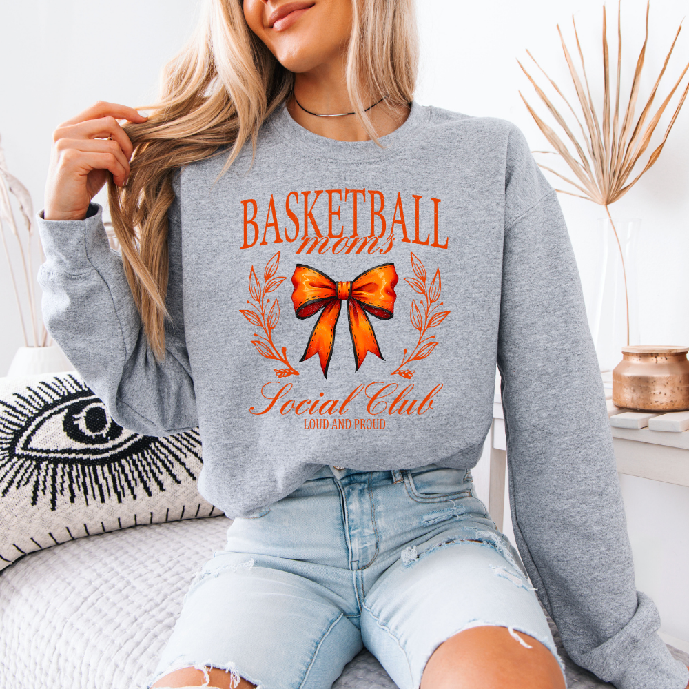 Basketball Moms Social Club | Unisex Crewneck Sweatshirt T-Shirts, Hoodie | PodTeesHub.com