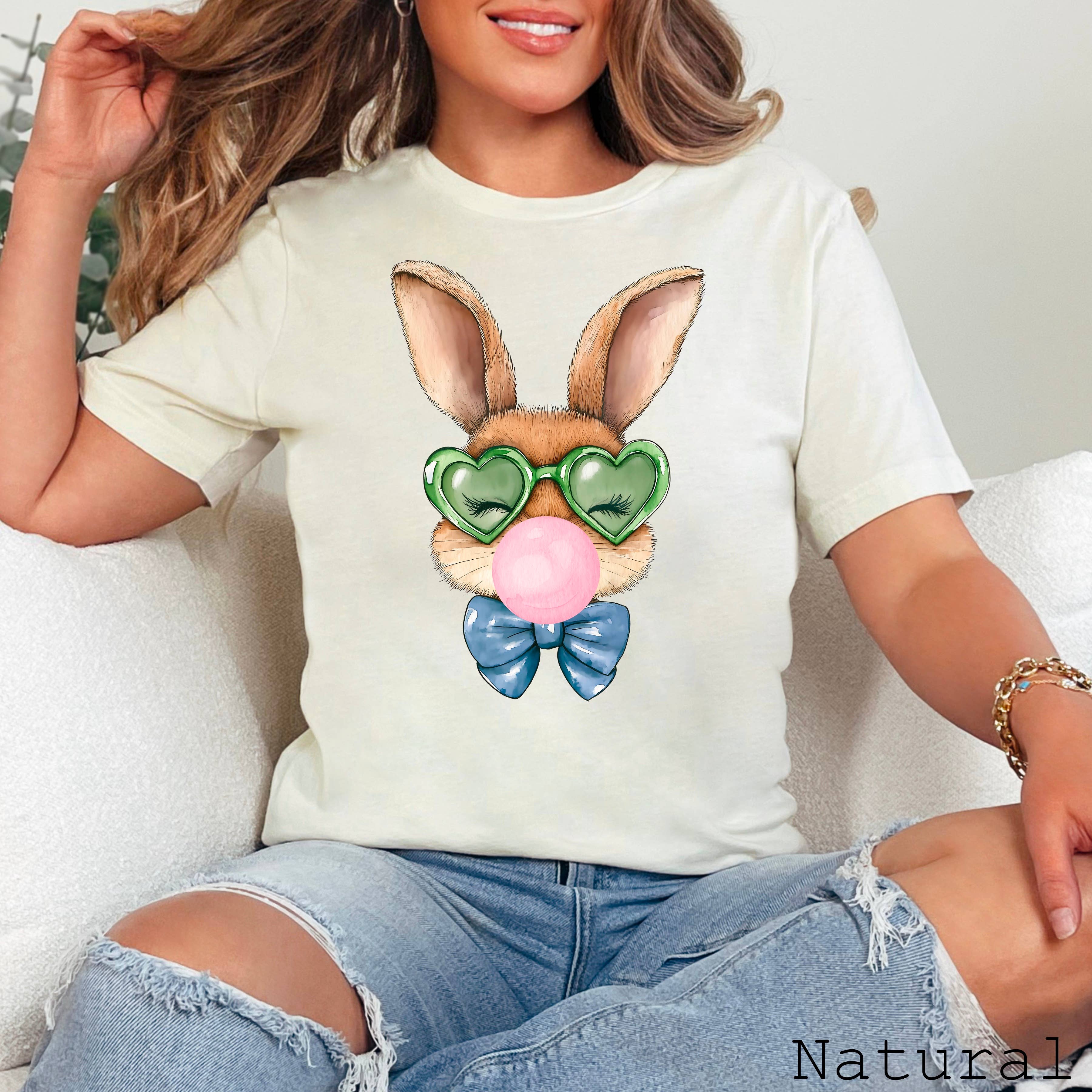 Easter Graphic Tee | Bubblegum Easter Bunny | Bella Canvas Hoodie, Sweatshirt | PodTeesHub.com