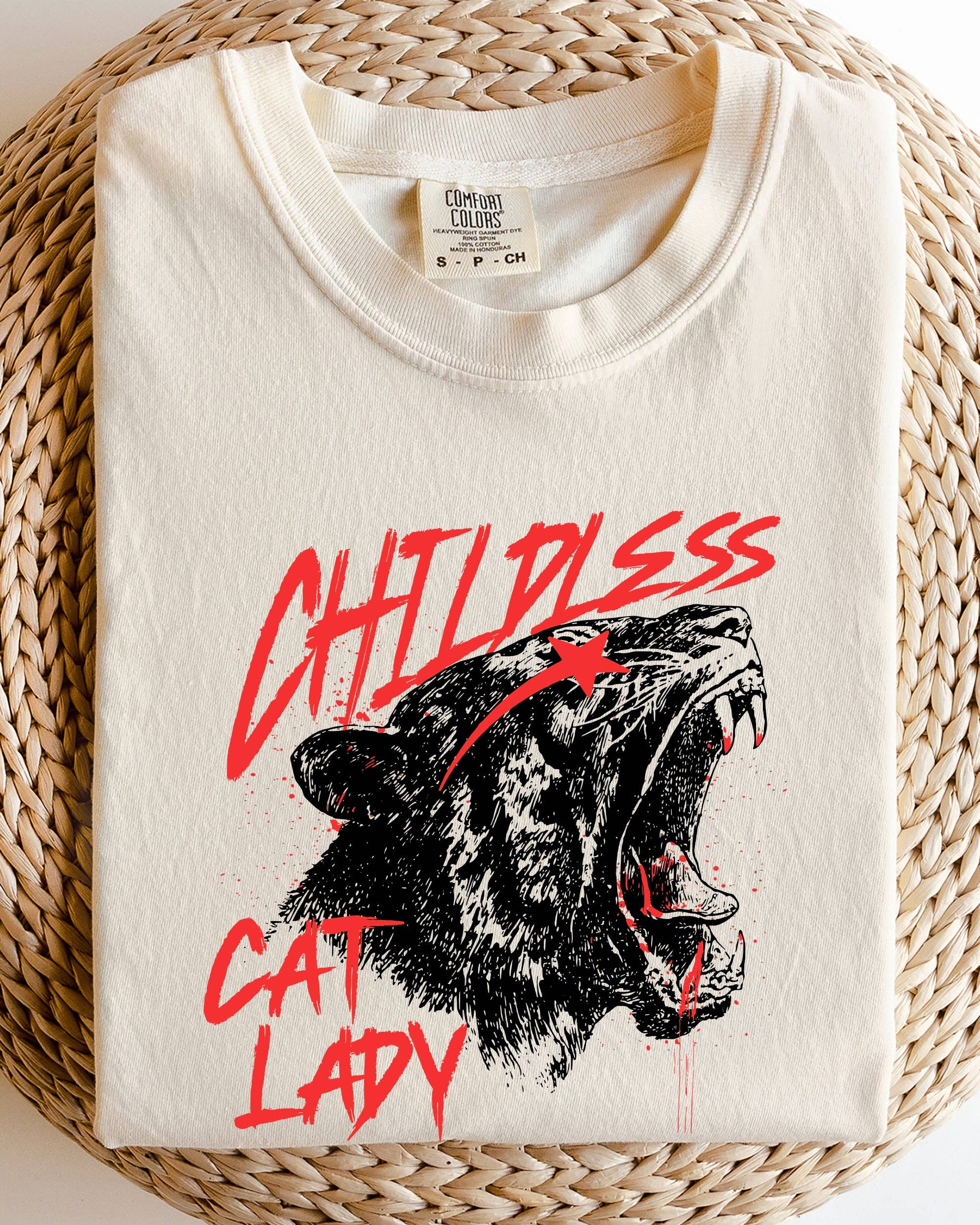 Childless Cat Lady, Roar, Tiger, Coconut Tree Shirt Hoodie, Sweatshirt | PodTeesHub.com