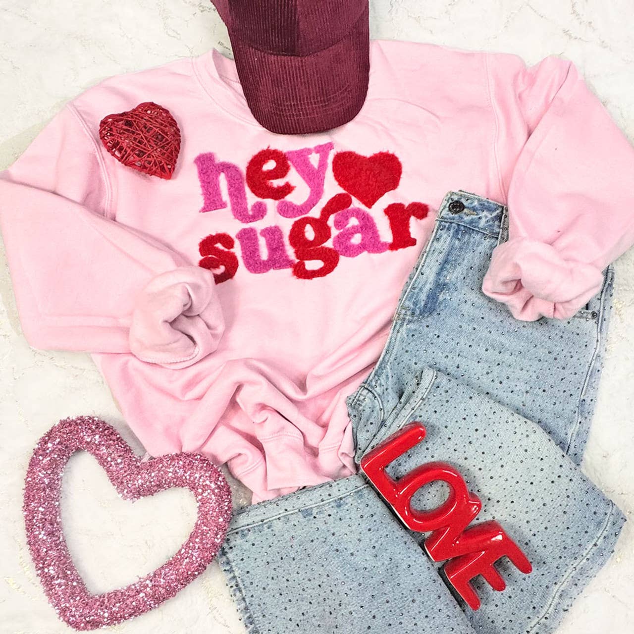 Hey Sugar Two Tone Fluffy Sweatshirt T-Shirts, Hoodie | PodTeesHub.com