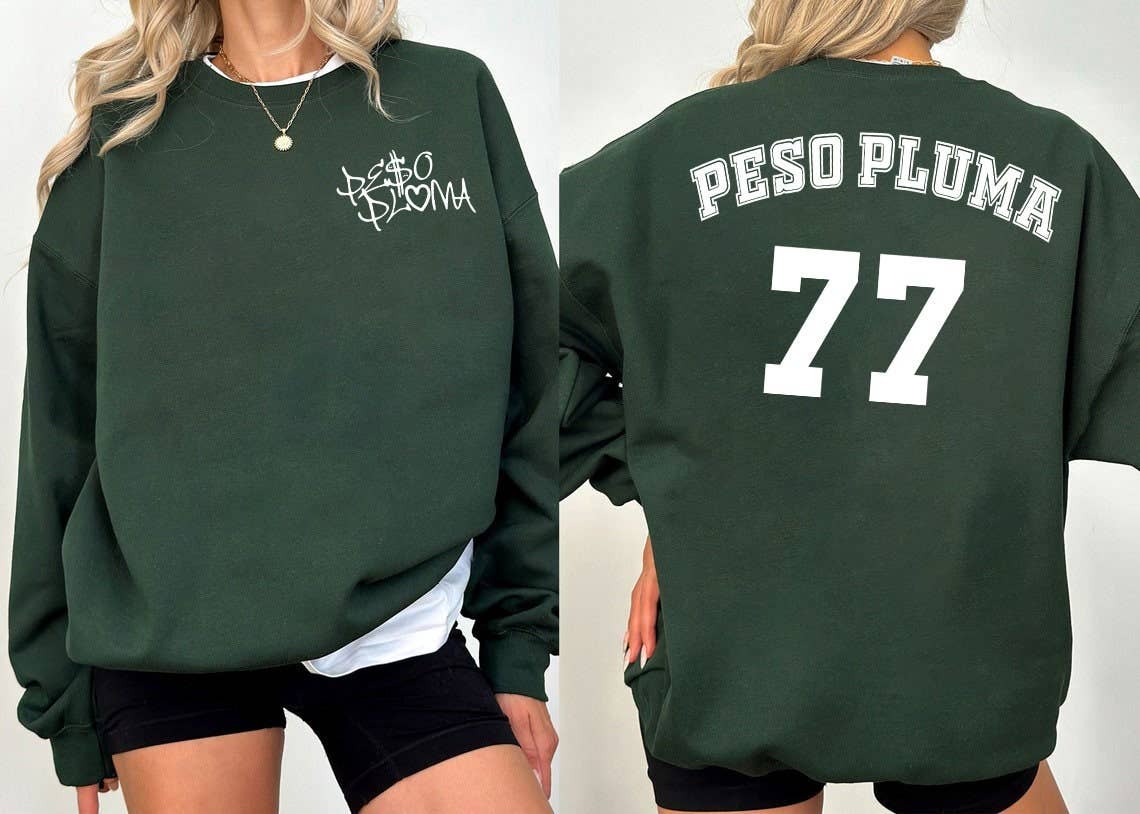 Peso Pluma 77 Calligraphy Script Graphic Sweatshirt T-Shirts, Hoodie | PodTeesHub.com