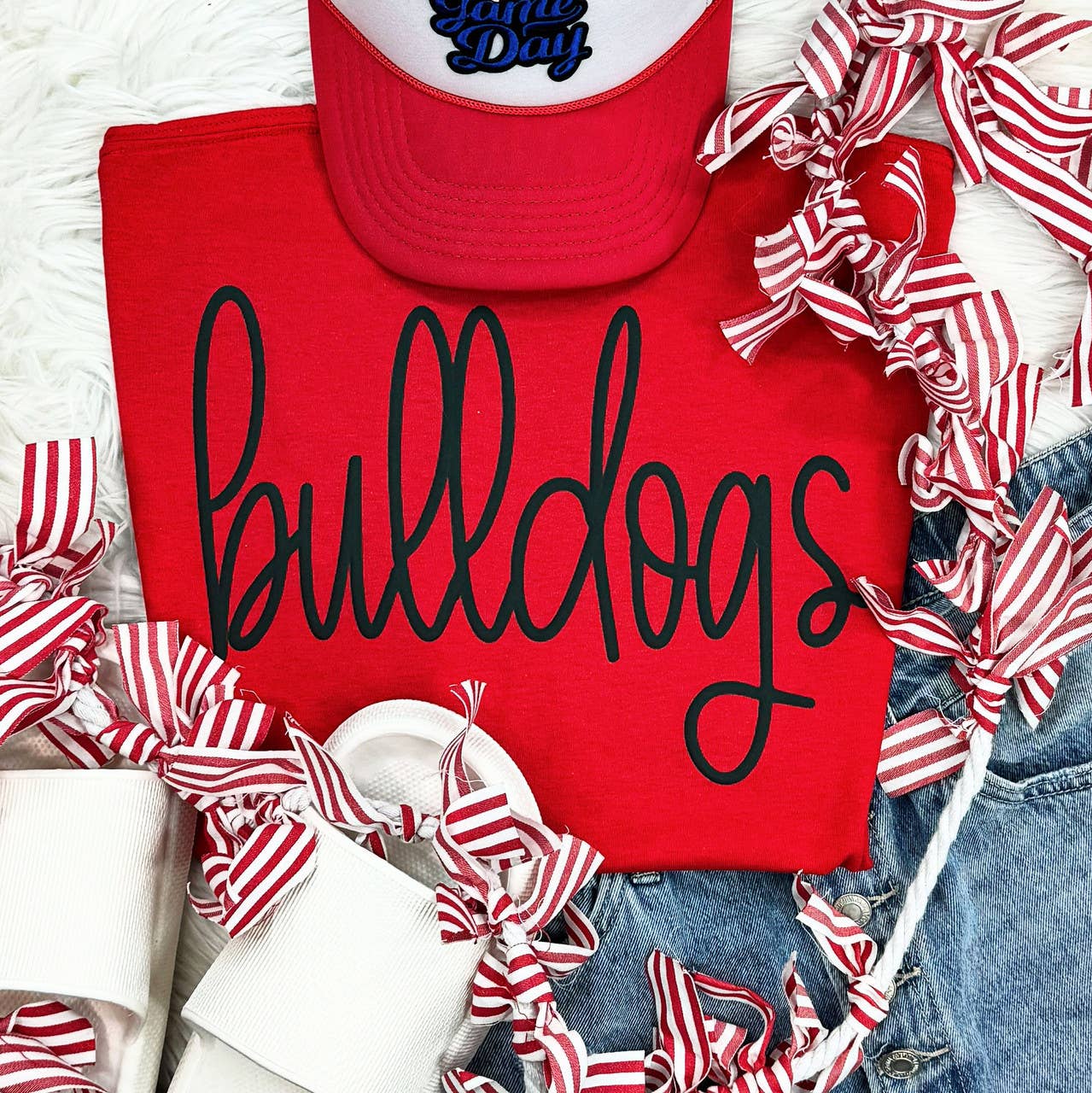 Bulldogs Black Puff Red Everyday Tee Hoodie, Sweatshirt | PodTeesHub.com