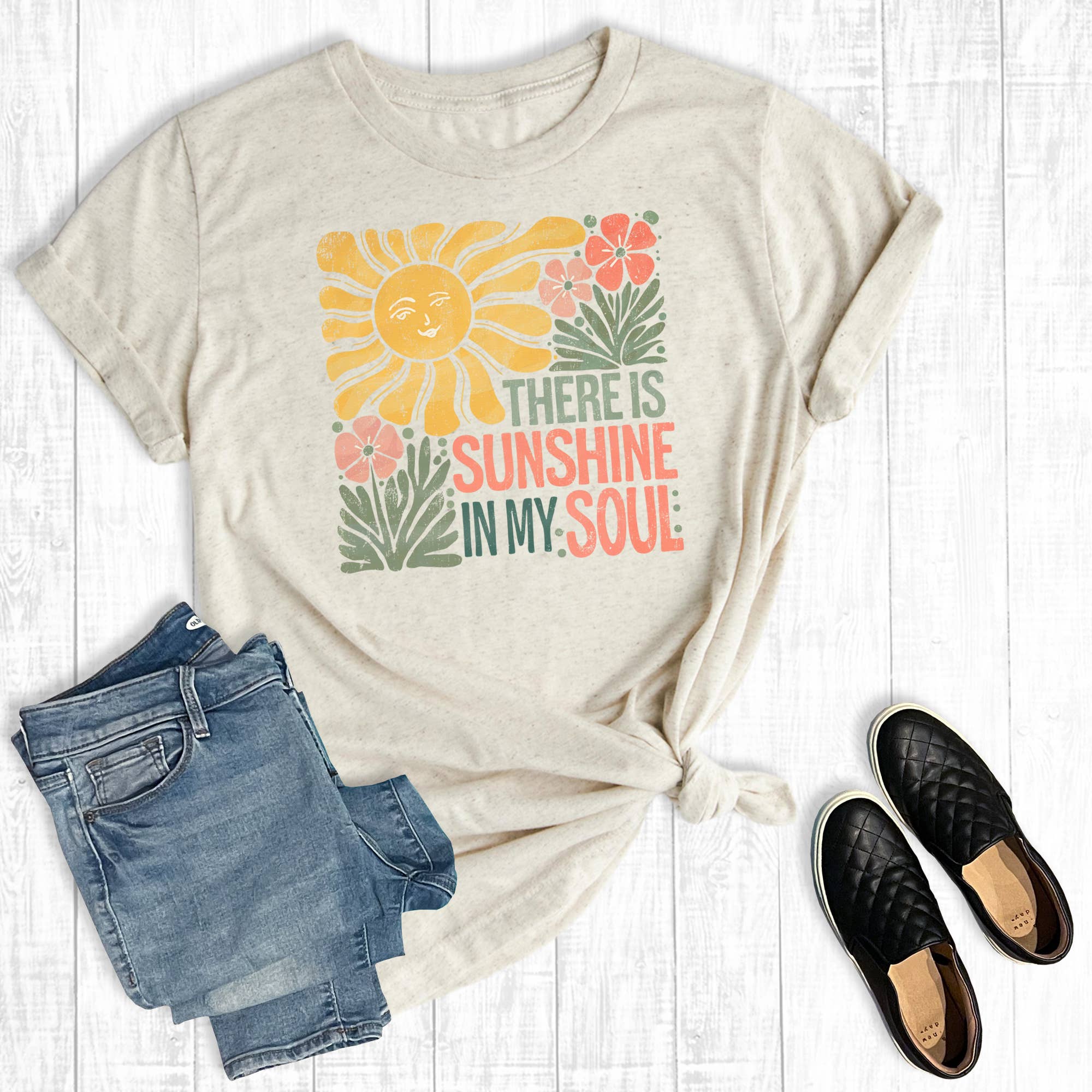 Boho Floral There Is Sunshine Graphic Tee Hoodie, Sweatshirt | PodTeesHub.com