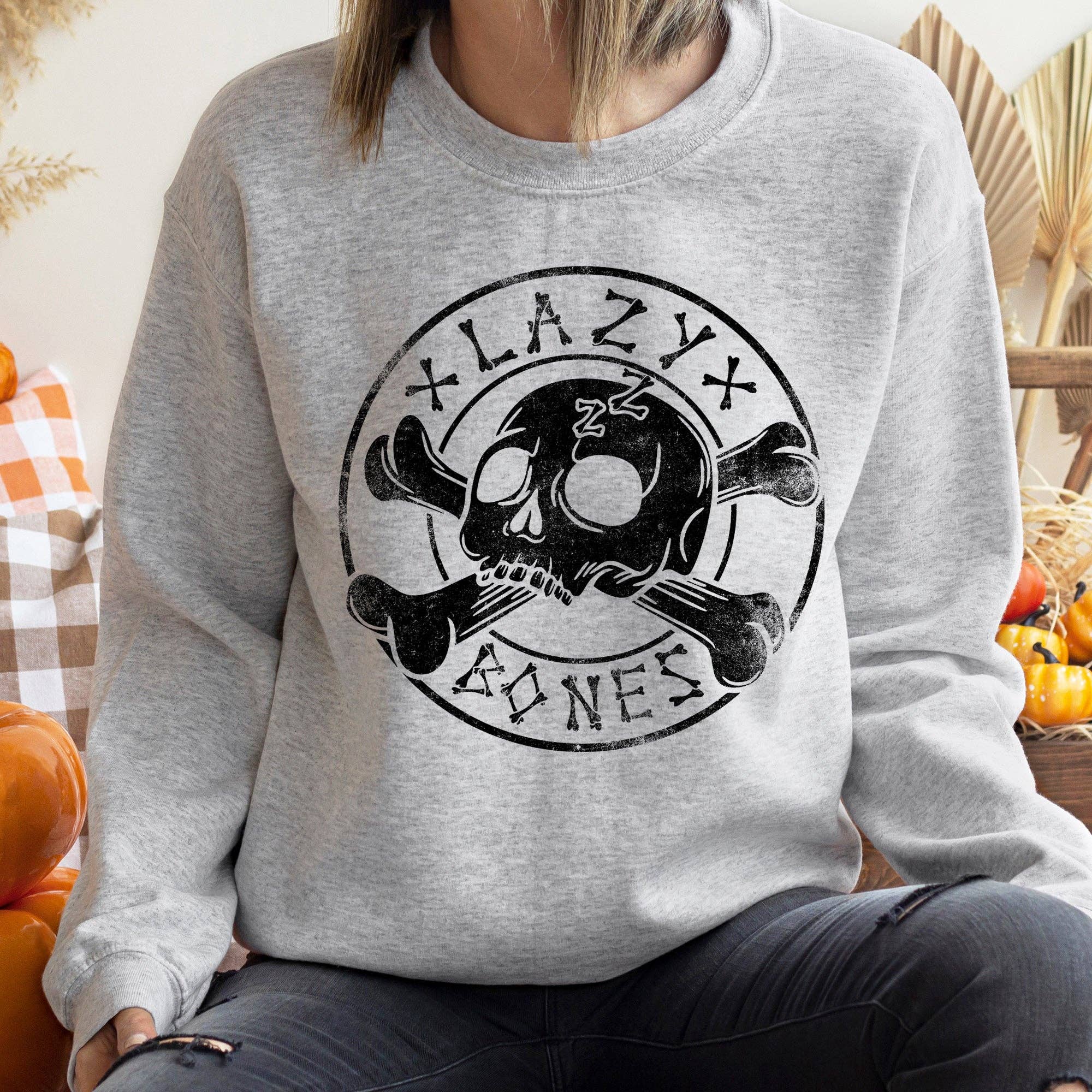 Lazy Bones Vintage Halloween Sweatshirt T-Shirts, Hoodie | PodTeesHub.com