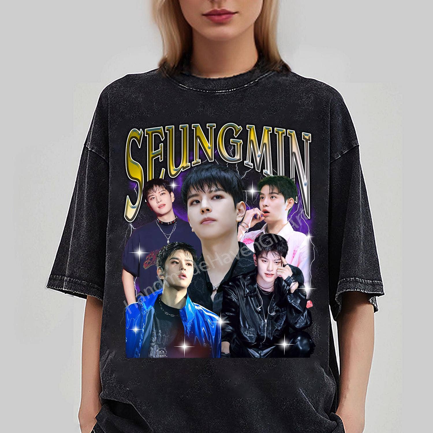Vintage Seungmin Stray Kids 90s Kpop Unisex Fan T-Shirt Hoodie, Sweatshirt | PodTeesHub.com