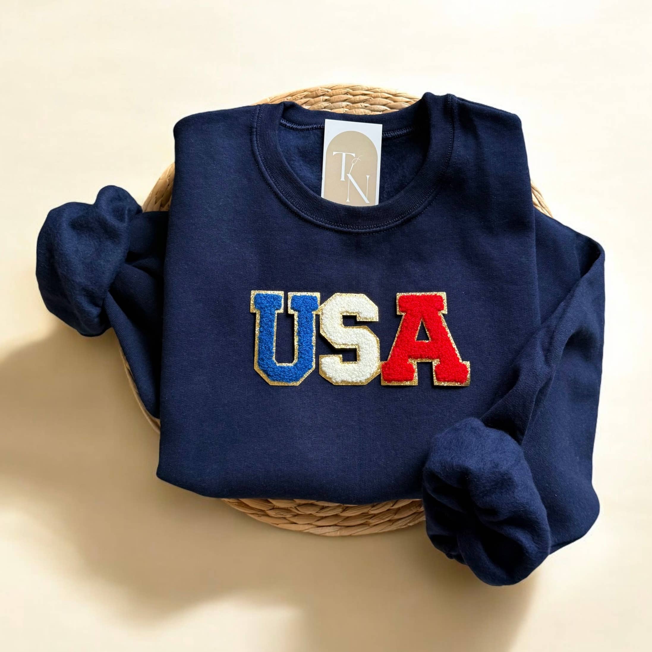 USA Crewneck Sweatshirt, 4th of July Clothing T-Shirts, Hoodie | PodTeesHub.com