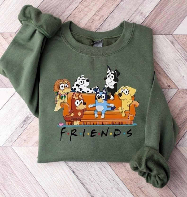 Blueey Friends Sweatshirt - Ideal Birthday Party Hoodie T-Shirts | PodTeesHub.com