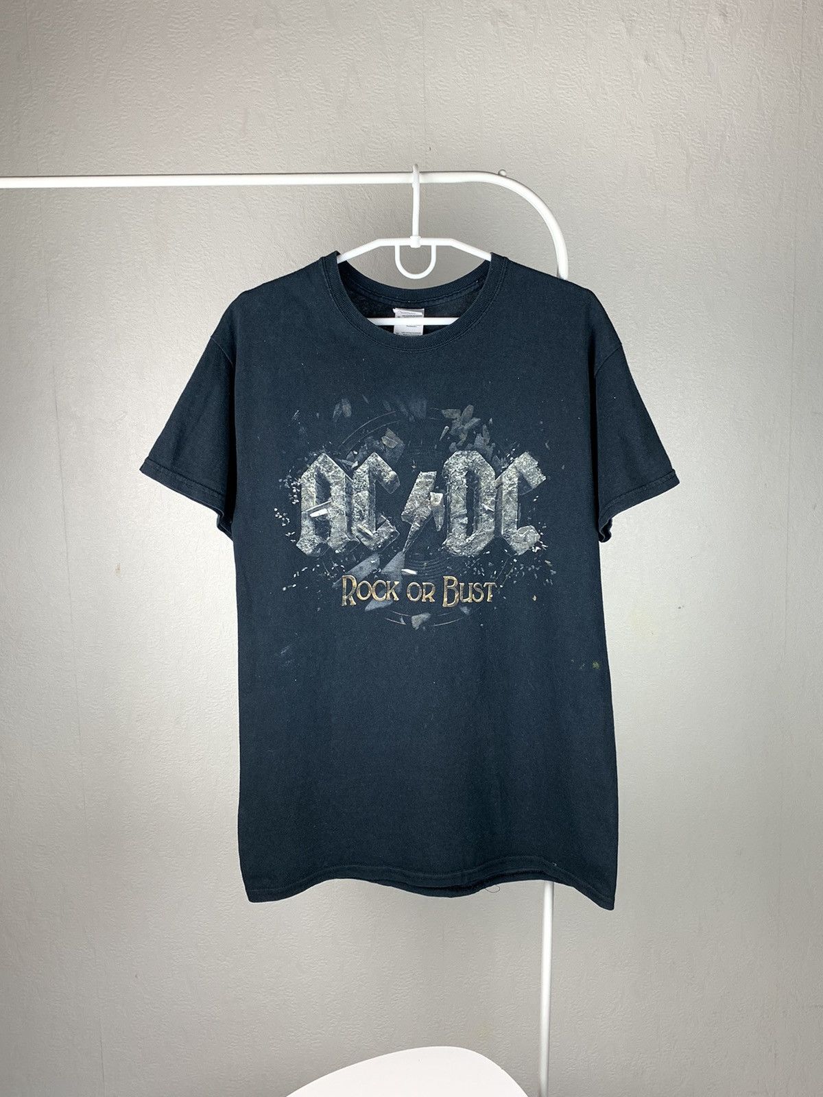 Band Tees Ac Dc Rock Or Bust Band Tee Black T Shirt Vintage Hoodie, Sweatshirt | PodTeesHub.com