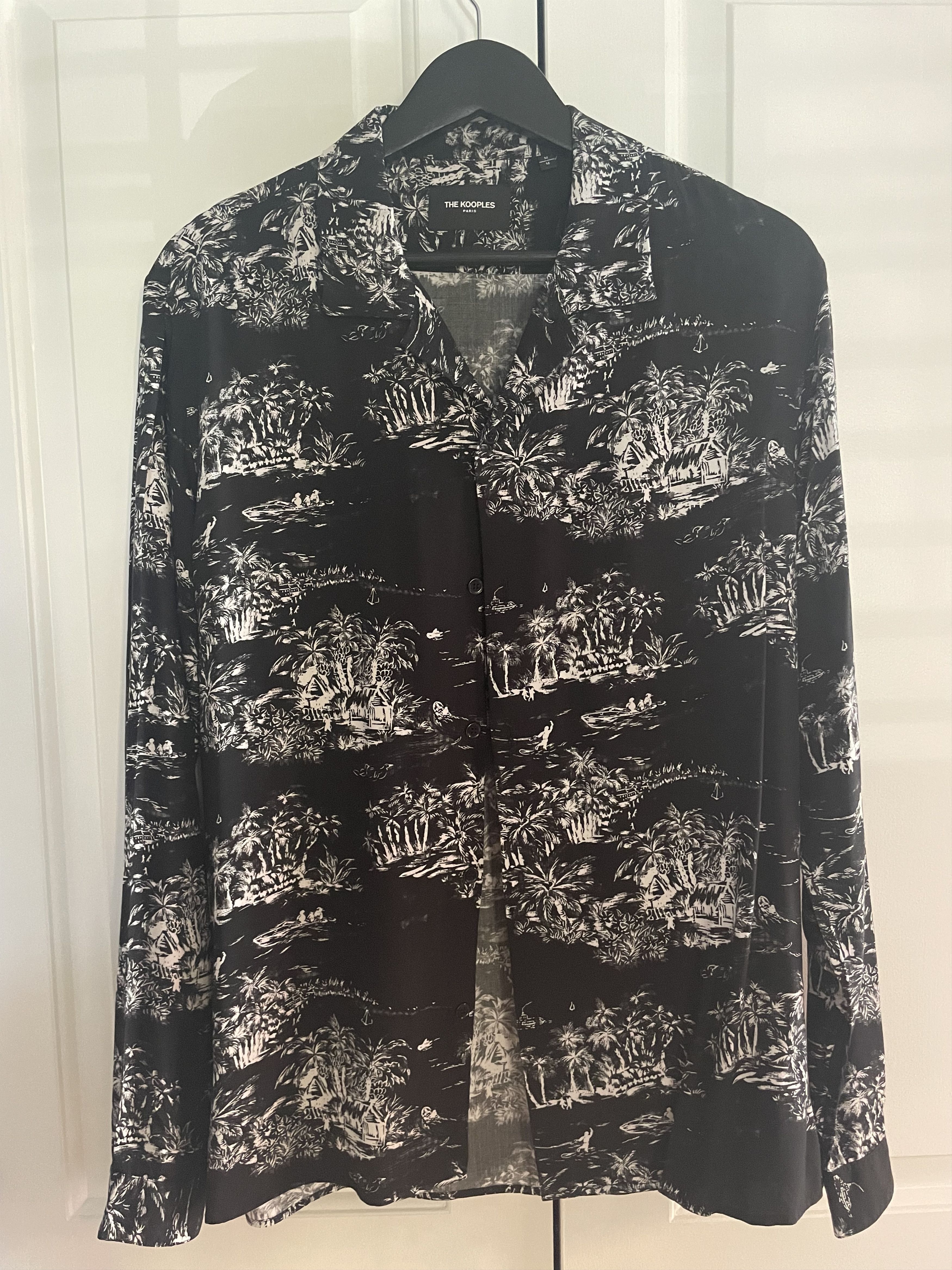Kooples The Kooples Camp Collar Printed Shirt Hoodie, Sweatshirt | PodTeesHub.com