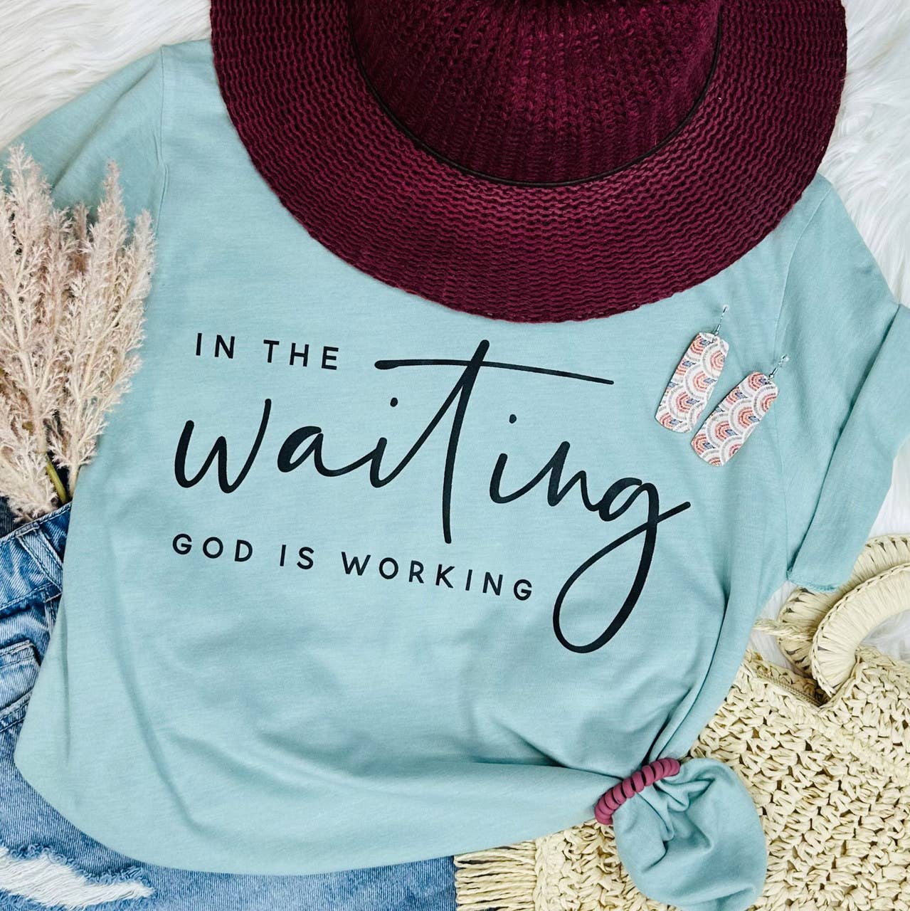 In the Waiting God Is Working Everyday Tee Hoodie, Sweatshirt | PodTeesHub.com