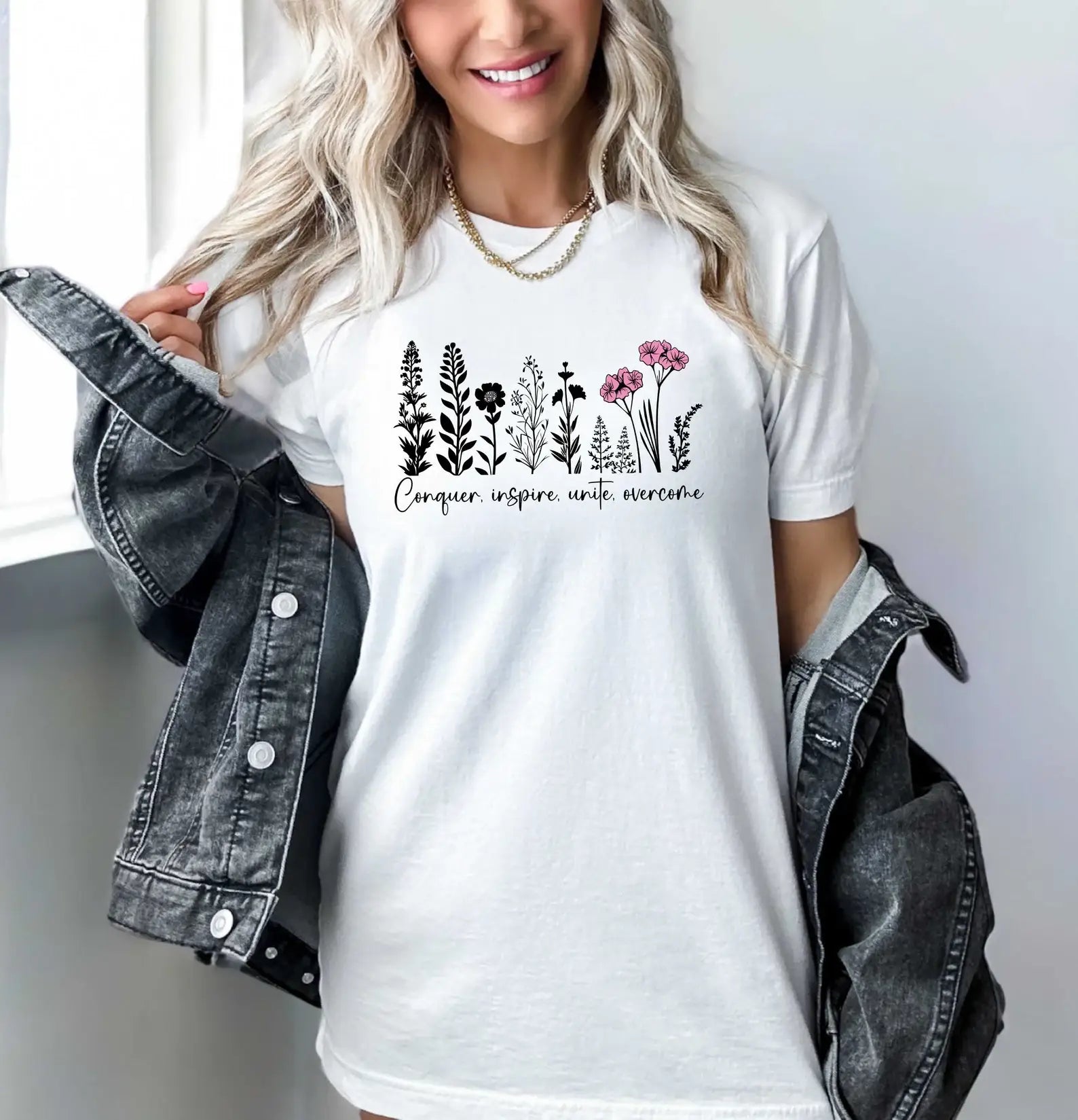 Conquer Inspire Unite Overcome T-Shirt Hoodie, Sweatshirt | PodTeesHub.com