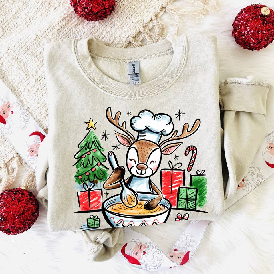 Reindeer Baking Sweatshirt T-Shirts, Hoodie | PodTeesHub.com