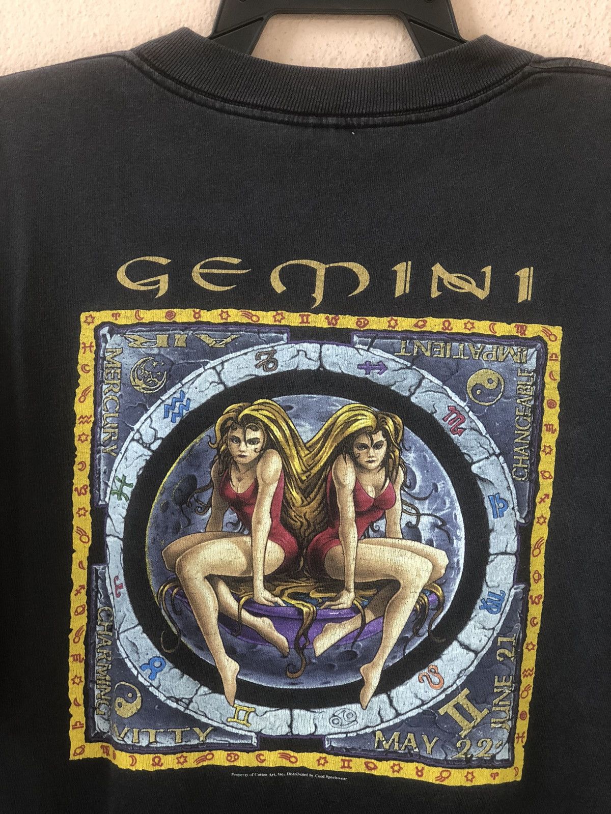 Vintage 90s Gemini Star Art Rare Faded Tee Hoodie, Sweatshirt | PodTeesHub.com