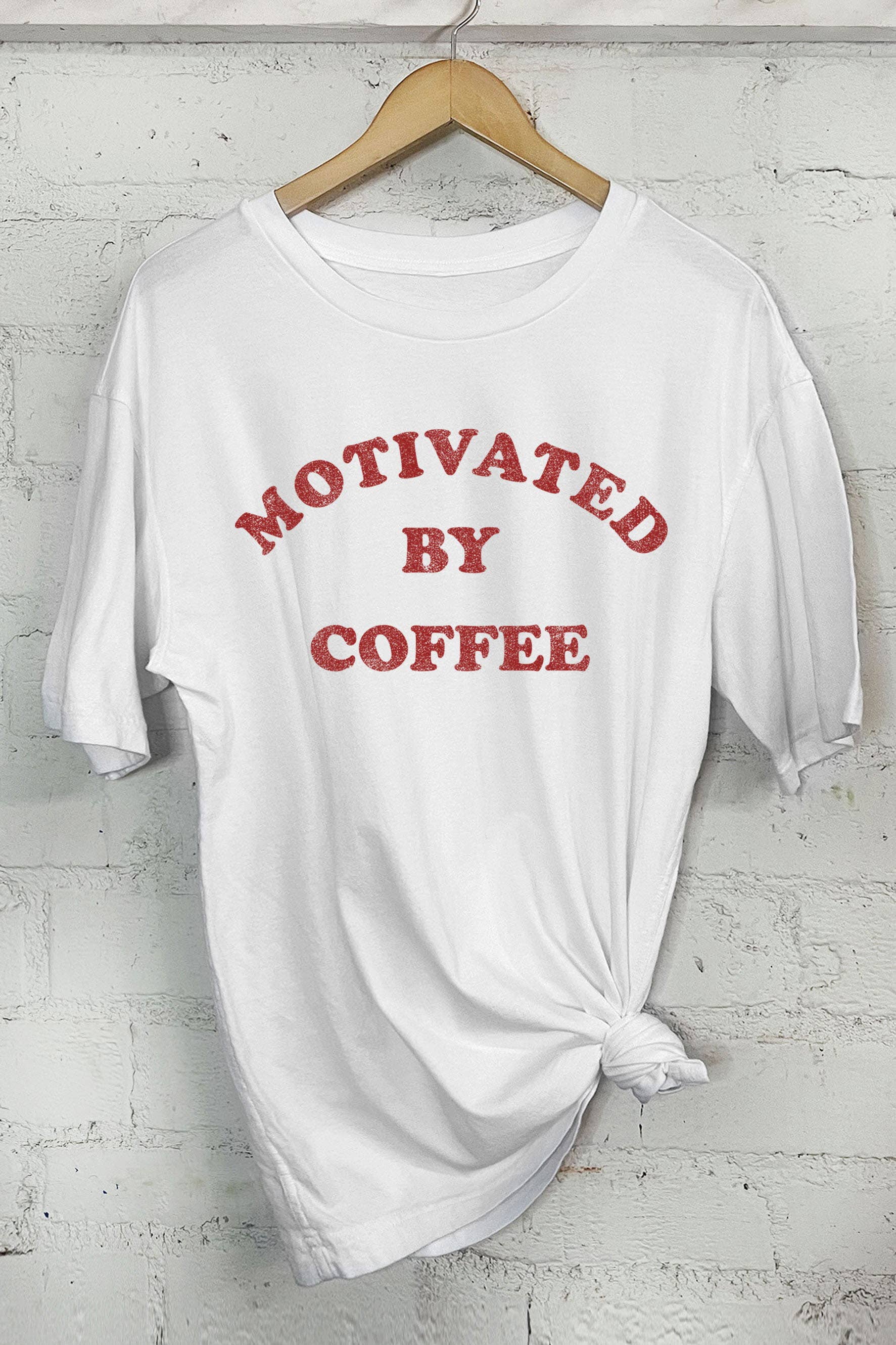 Motivated By Coffee-Oversized Tee Hoodie, Sweatshirt | PodTeesHub.com