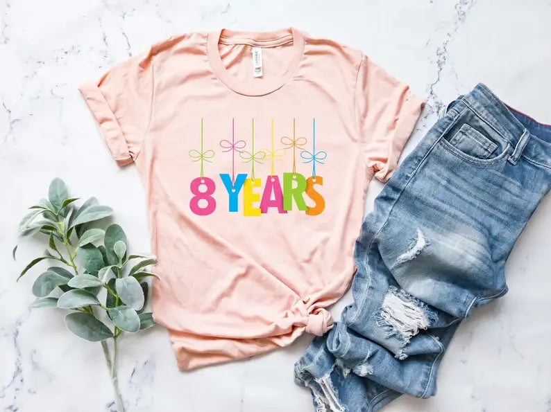8 Years T-Shirt, 8th Birthday Gift Hoodie, Sweatshirt | PodTeesHub.com