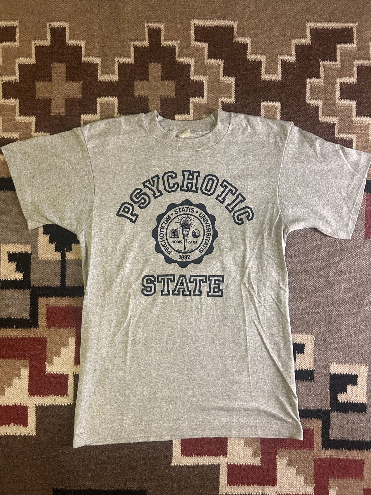 Vintage 1980s Psychotic State University T Shirt 80s Hoodie, Sweatshirt | PodTeesHub.com