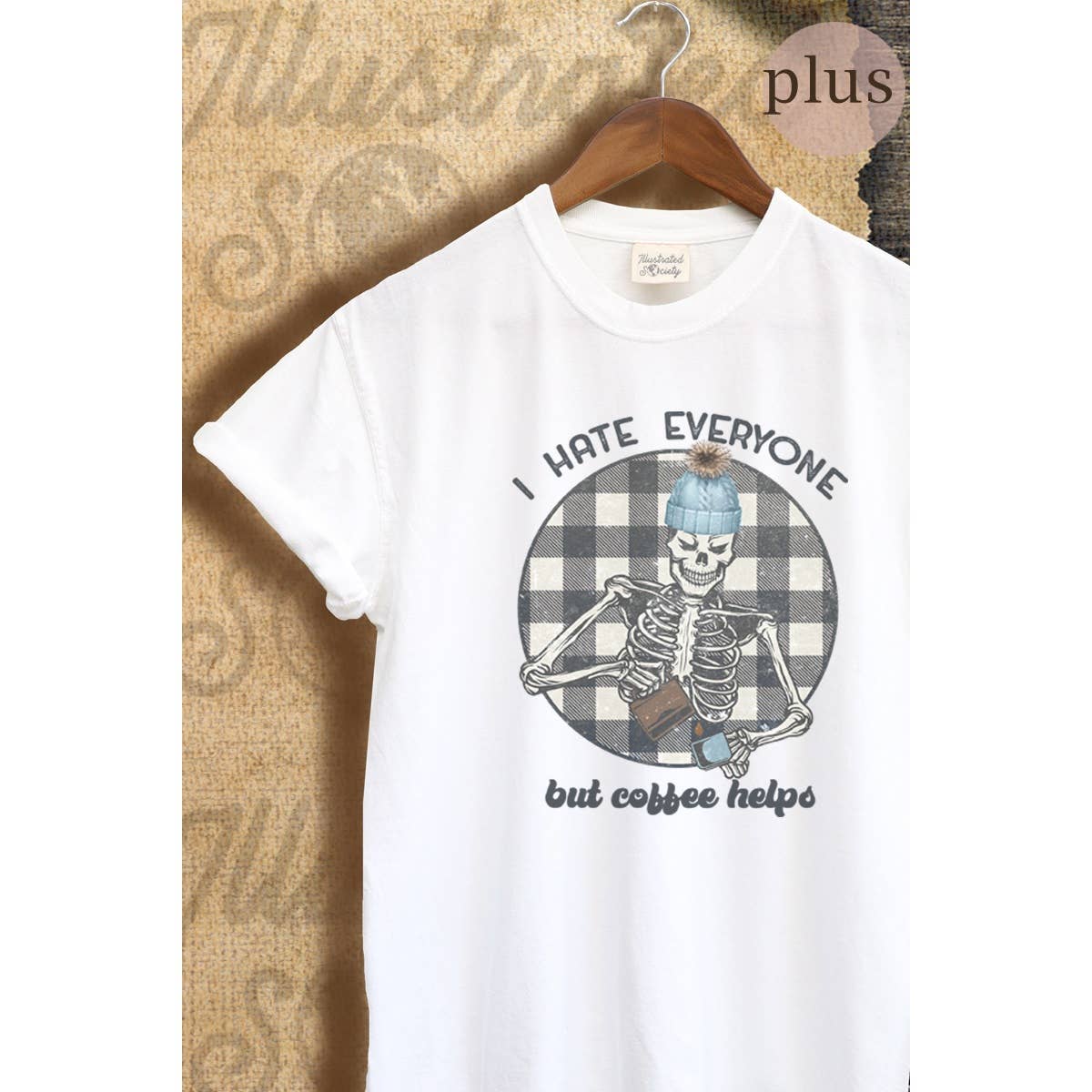 Coffee Helps Vintage Graphic Plus Tee Hoodie, Sweatshirt | PodTeesHub.com