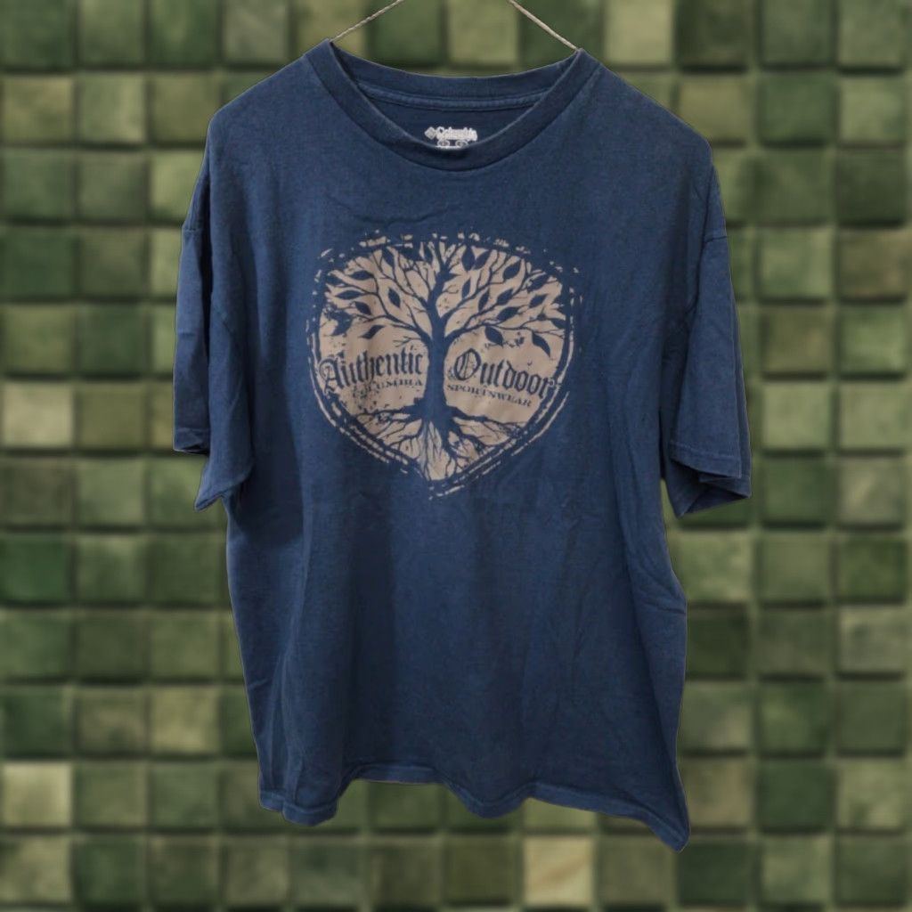 Vintage Columbia T Shirt Blue L Outdoor Mens Short Sleeve Round Neck Regular Vintage Wait No Vintage Hoodie, Sweatshirt