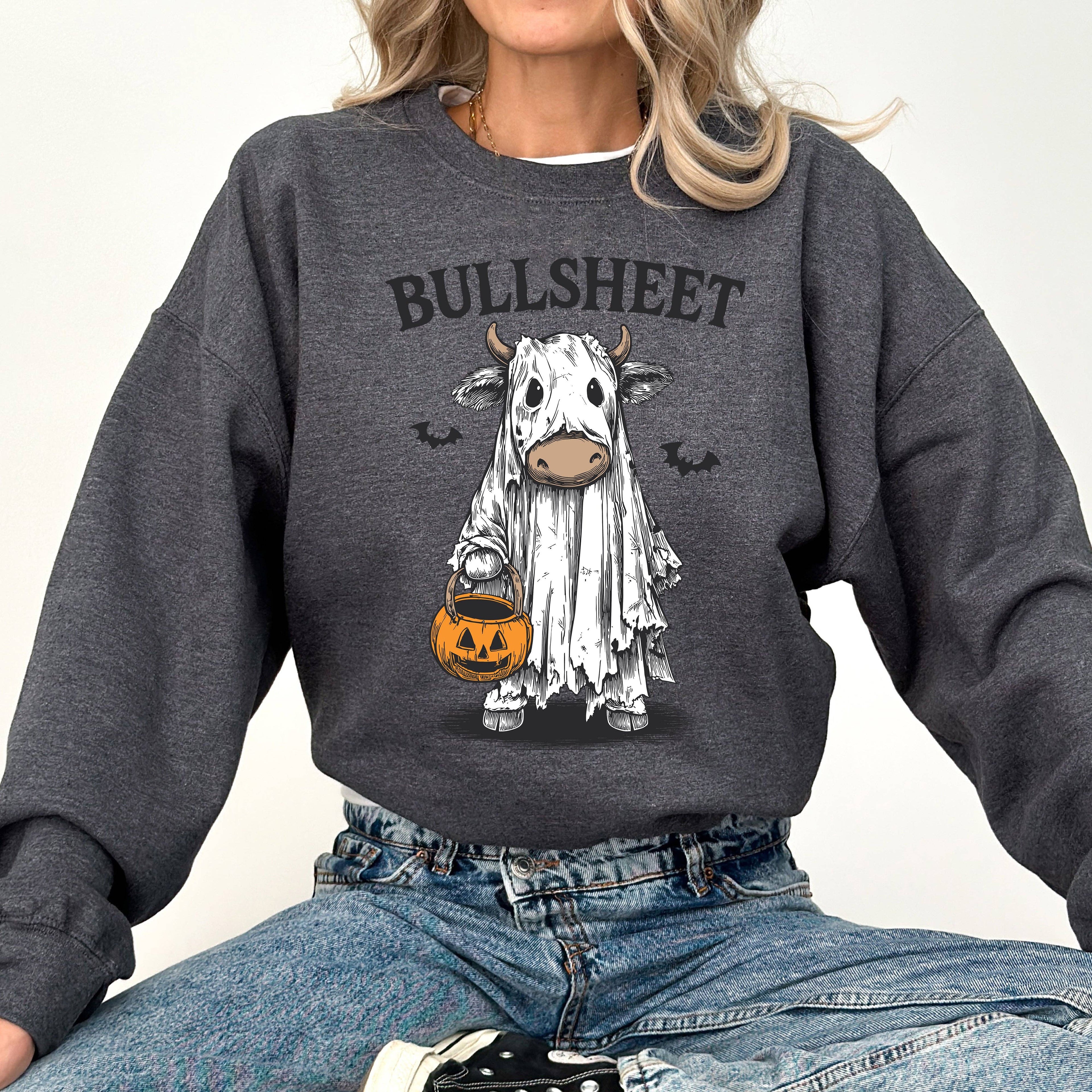 Bullsheet, Funny Halloween Cow Ghost, Bull, Farm, Sweatshirt T-Shirts, Hoodie | PodTeesHub.com