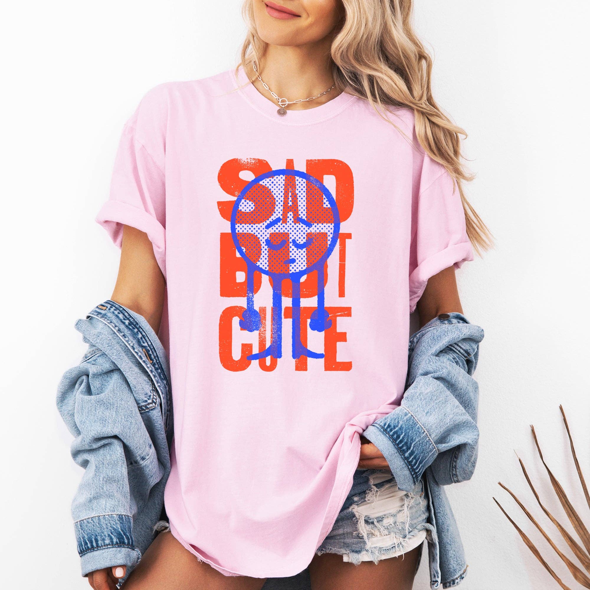 Sad But Cute, Mental Health Positivity Sarcastic Tshirt Hoodie, Sweatshirt | PodTeesHub.com